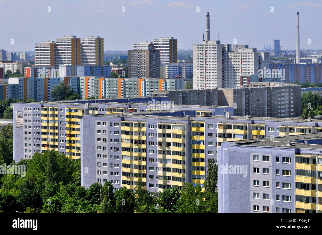 Les bâtiments préfabriqués, propriété résidentielle, Allee der Kosmonauten, Marzahn, 130, Berlin, Allemagne / plattenbau Banque D'Images
