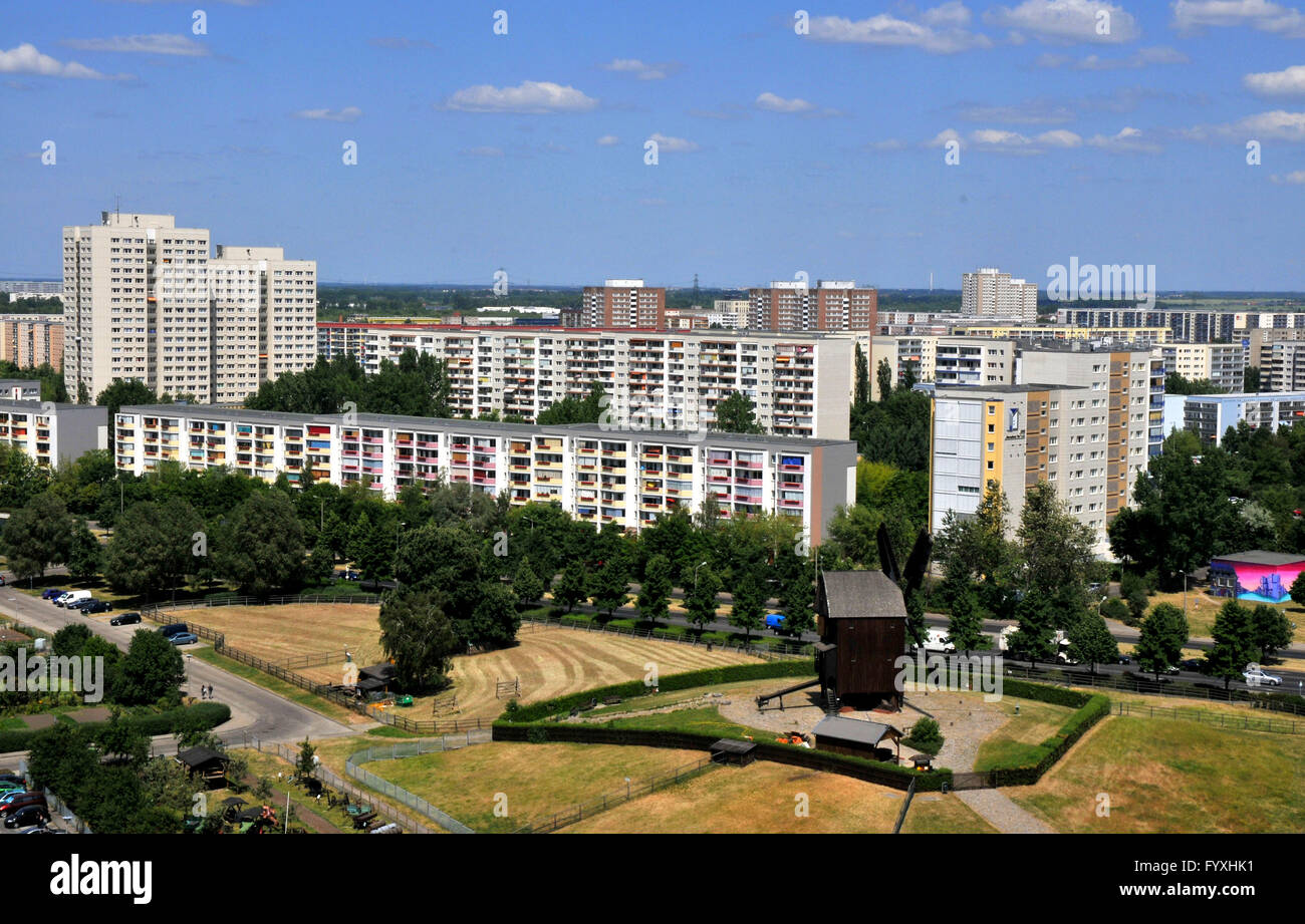 Publiez mill, bâtiments préfabriqués, propriété résidentielle, Alt-Marzahn, Marzahn, 130, Berlin, Allemagne / plattenbau Banque D'Images
