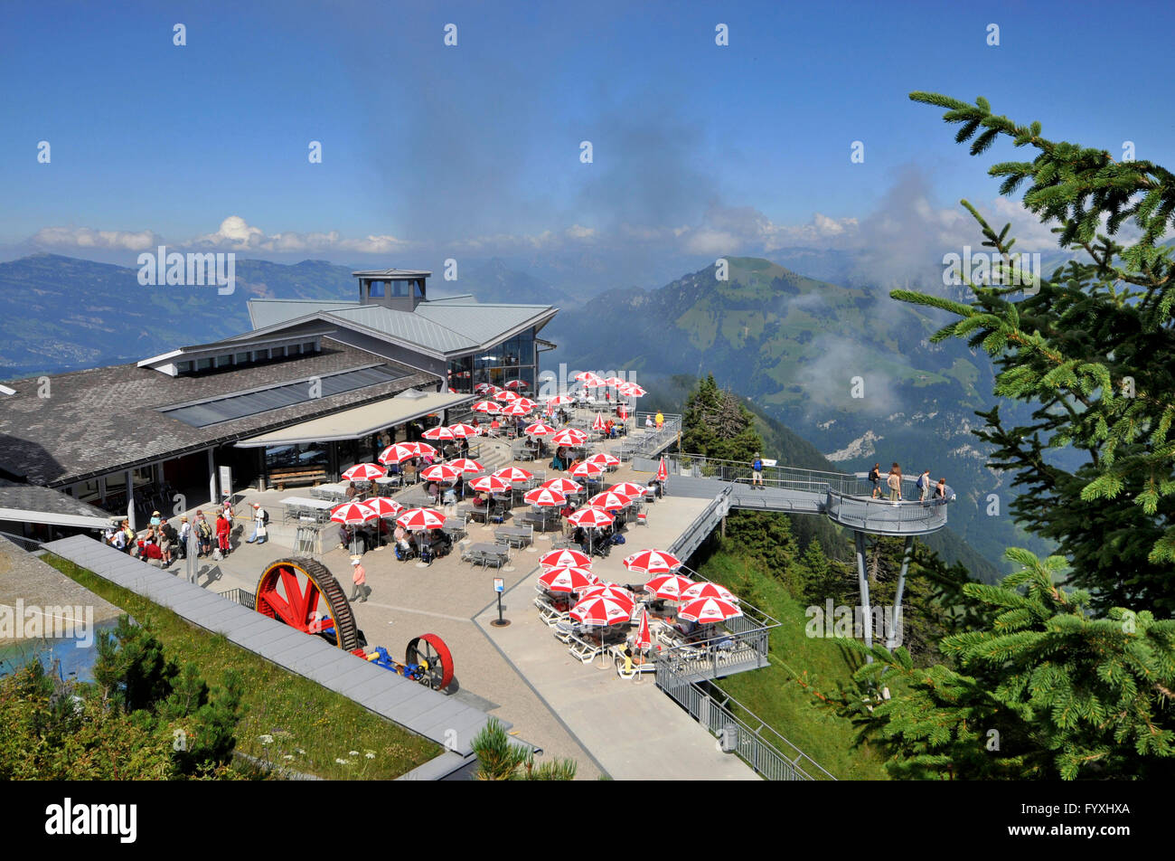 Restaurant de montagne, Stanserhorn, Stans, Nidwald, Suisse Banque D'Images
