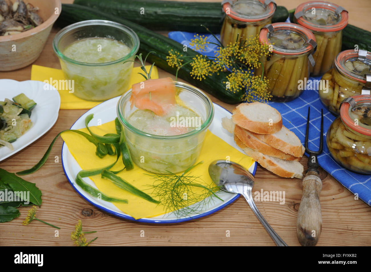 Cucumis sativus, concombre, soupe Banque D'Images