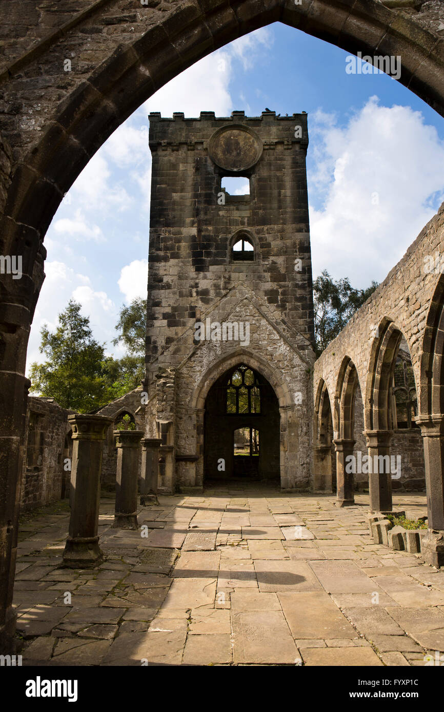 Royaume-uni, Angleterre, dans le Yorkshire, Heptonstall Calderdale, à l'intérieur des ruines du 13e siècle, St Thomas a'Becket Église Banque D'Images