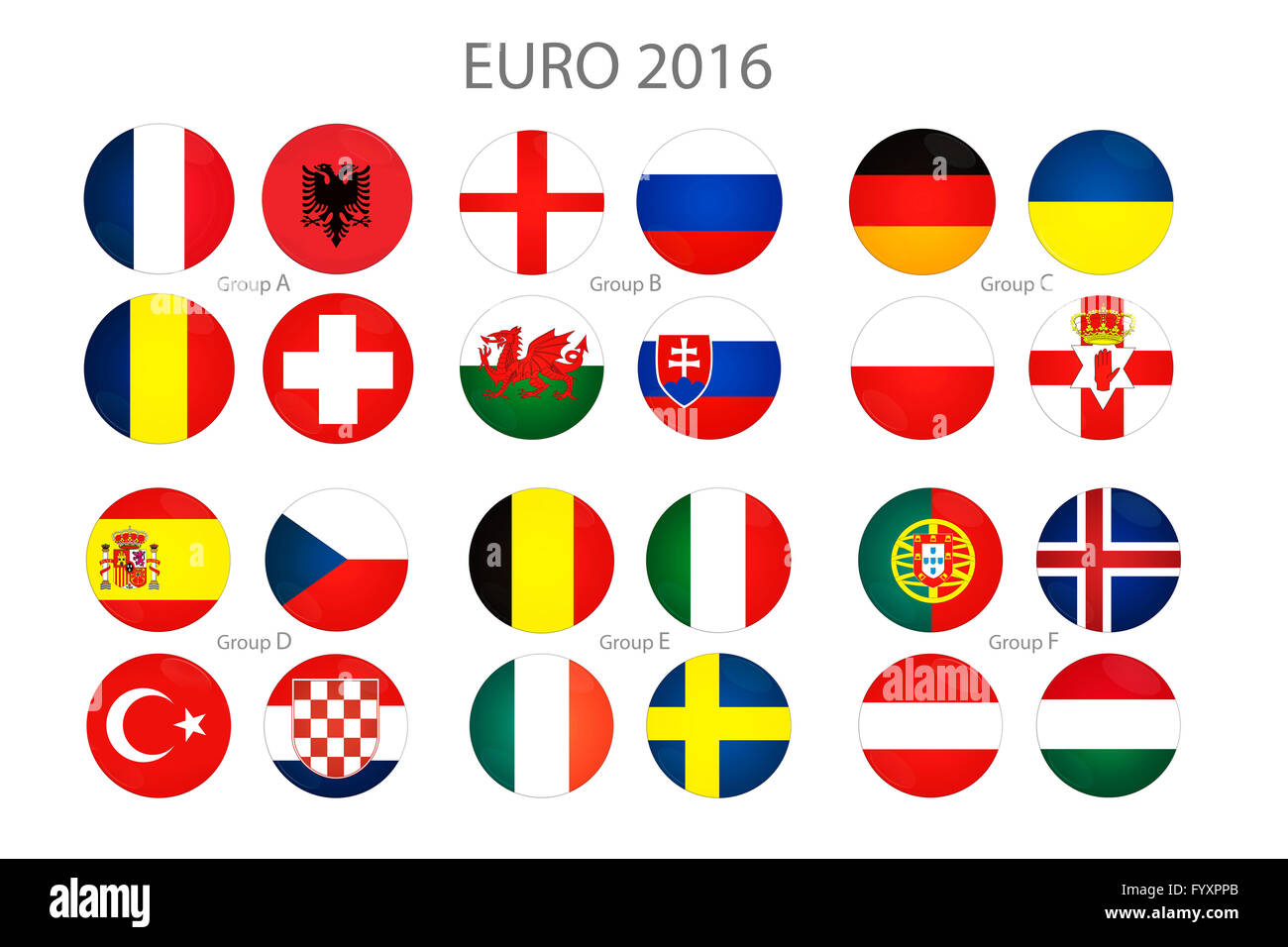 Groupes de coupe euro Banque D'Images