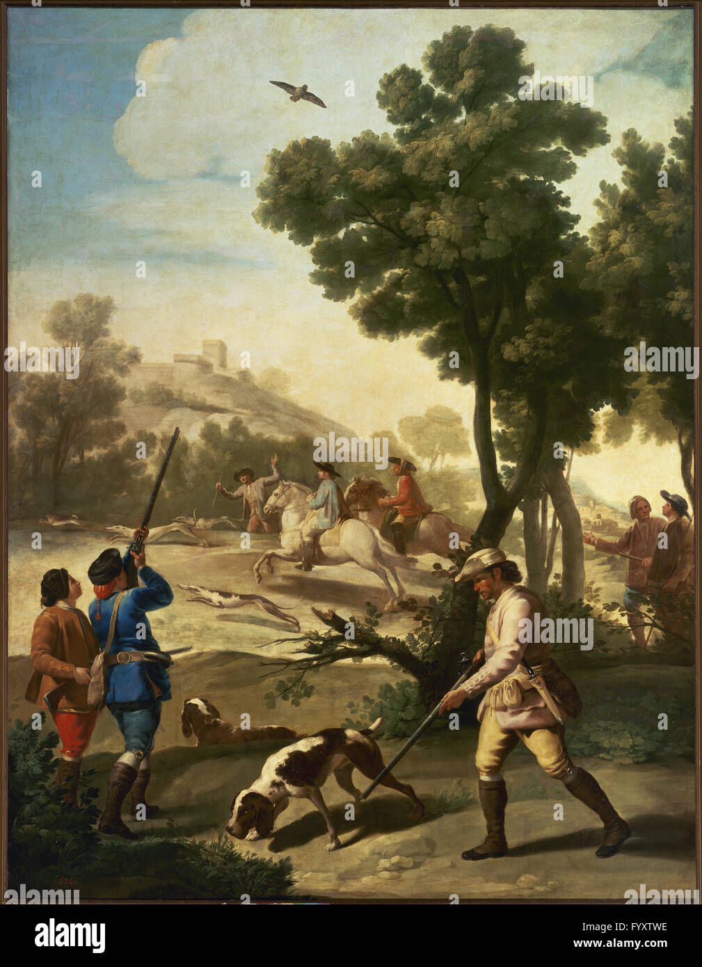 Francisco de Goya y Lucientes (1746-1828). Peintre espagnol. Partie de chasse, 1775. Musée du Prado. Madrid. L'Espagne. Banque D'Images