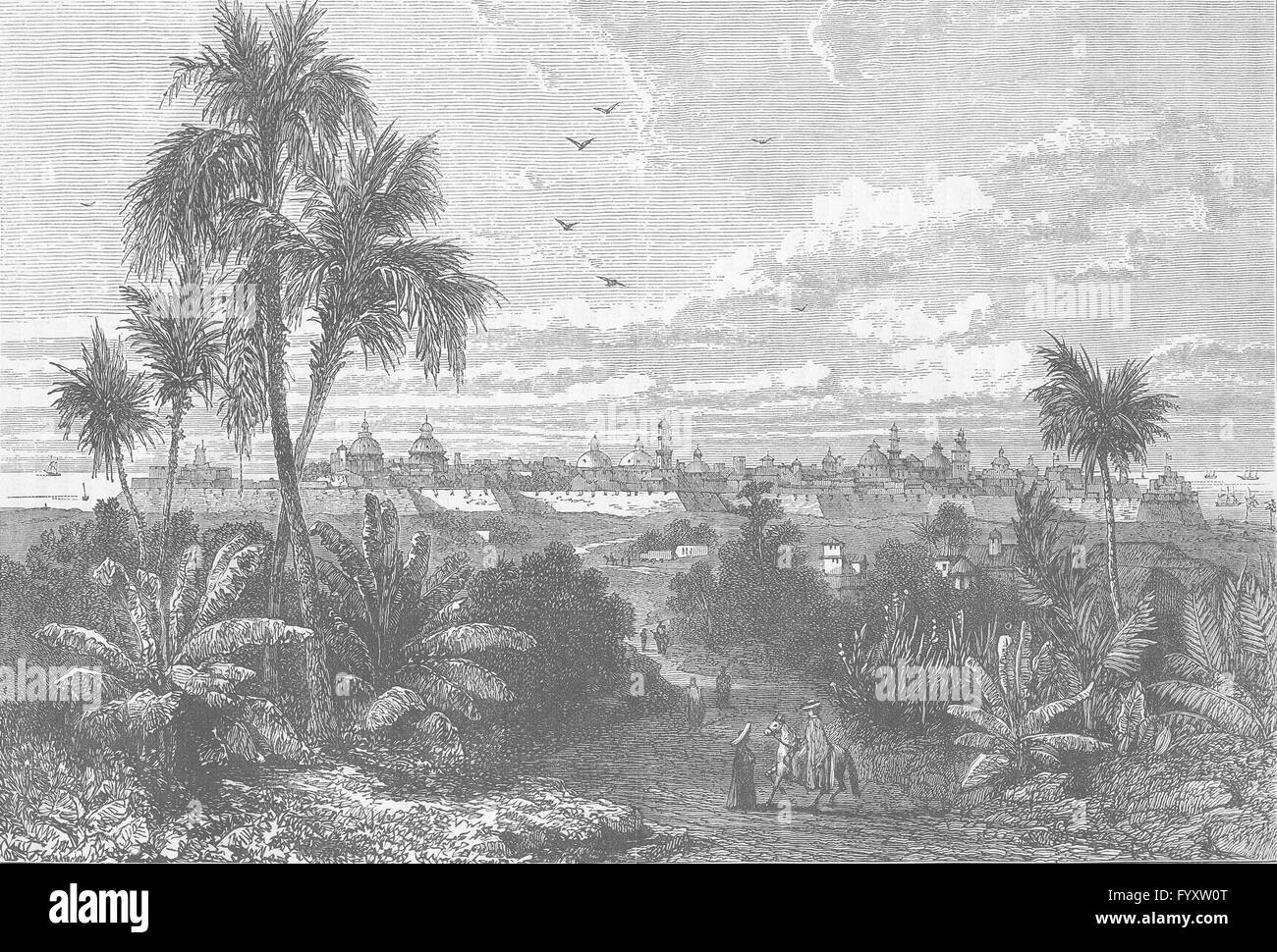 Mexique : La ville de Veracruz, Mexique, antique print c1880 Banque D'Images