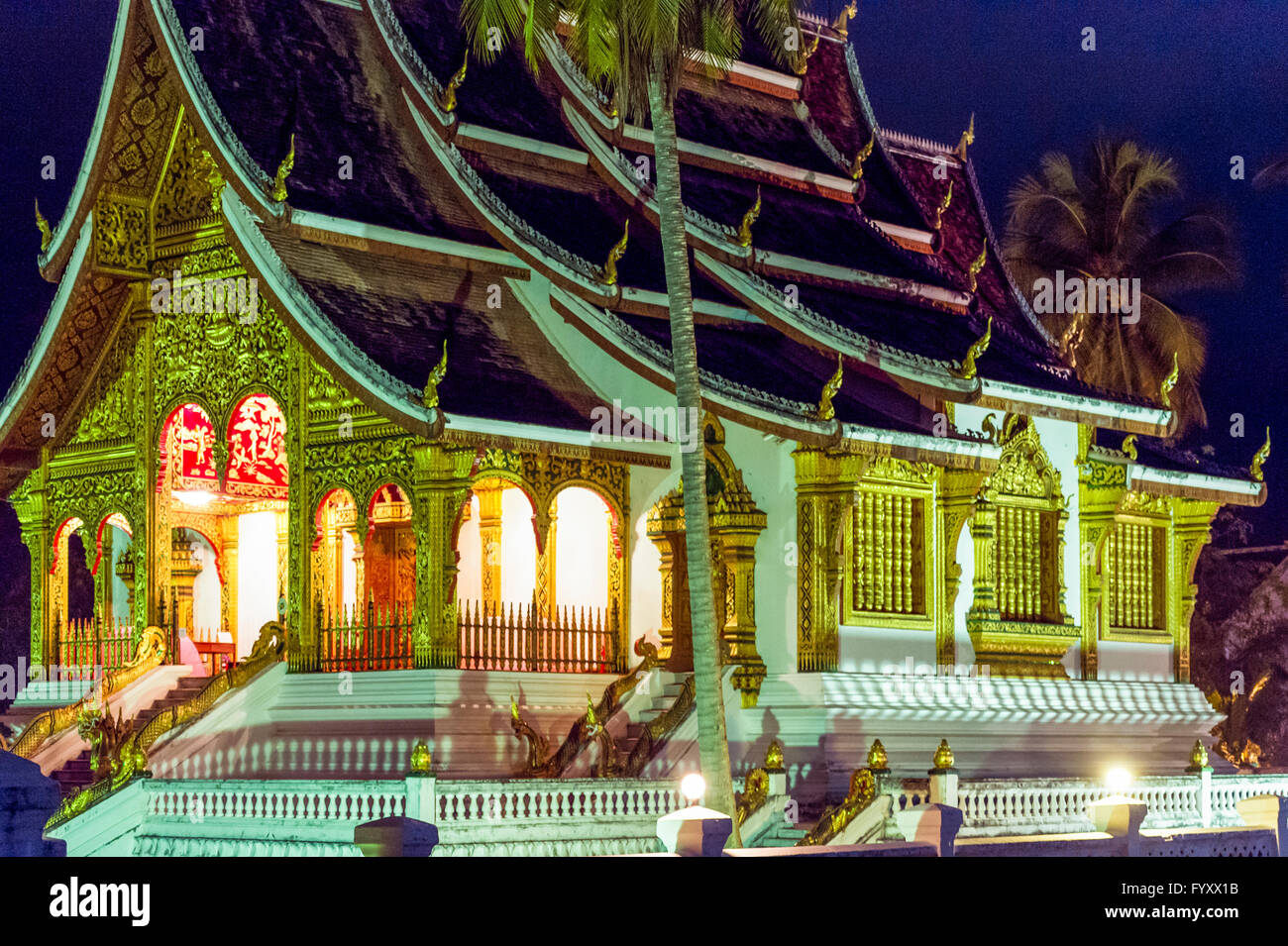 L'Asie. L'Asie du Sud-Est. Le Laos. Province de Luang Prabang, Palais Royal, Musée National, Wat Ho Pha Bang. Banque D'Images