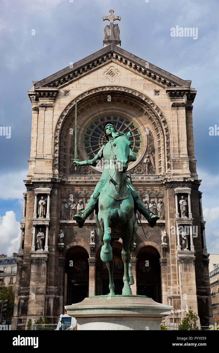 Statue de Jeanne d'Arc, Paris France Banque D'Images