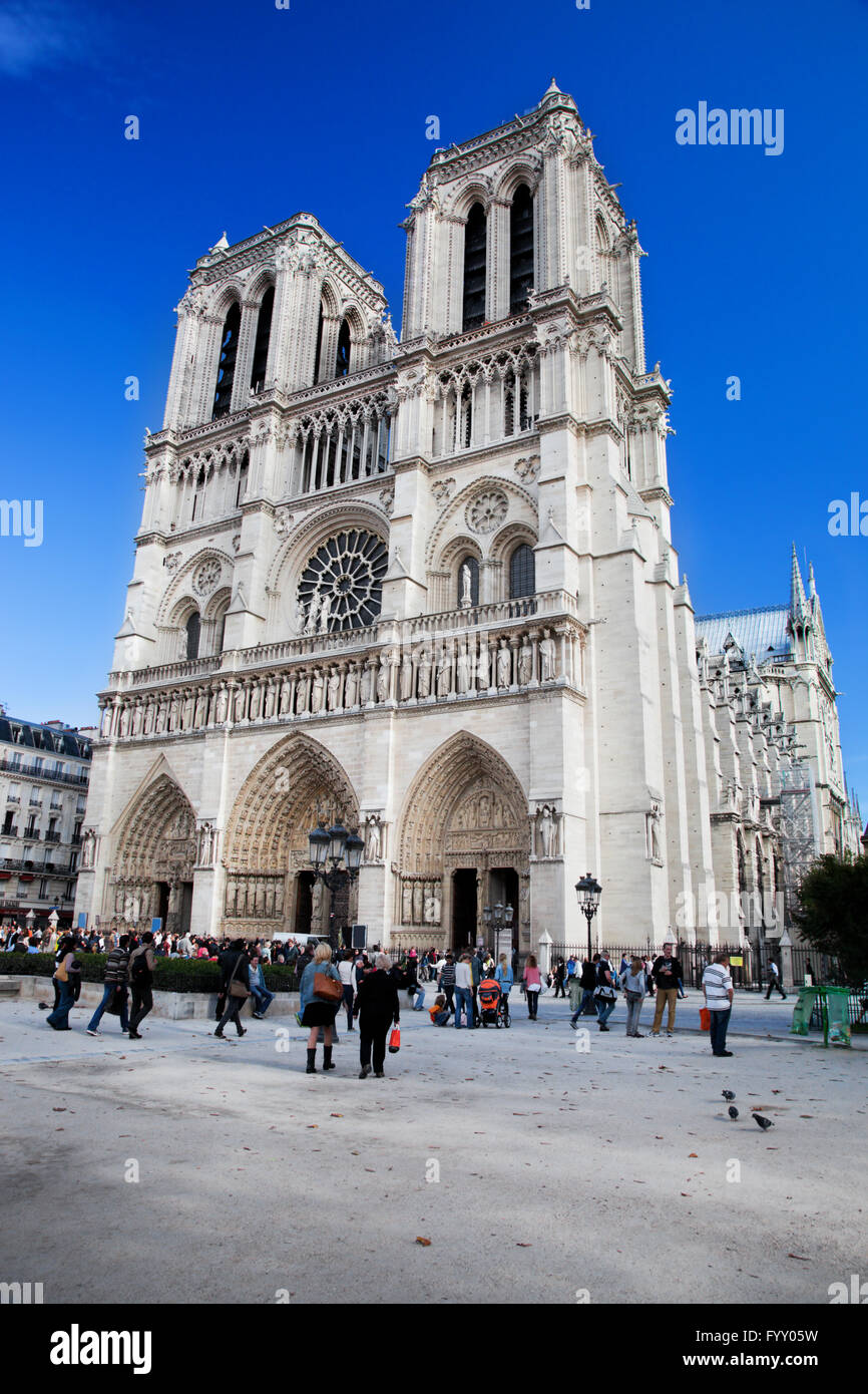 La Cathédrale Notre Dame, Paris, France. Banque D'Images