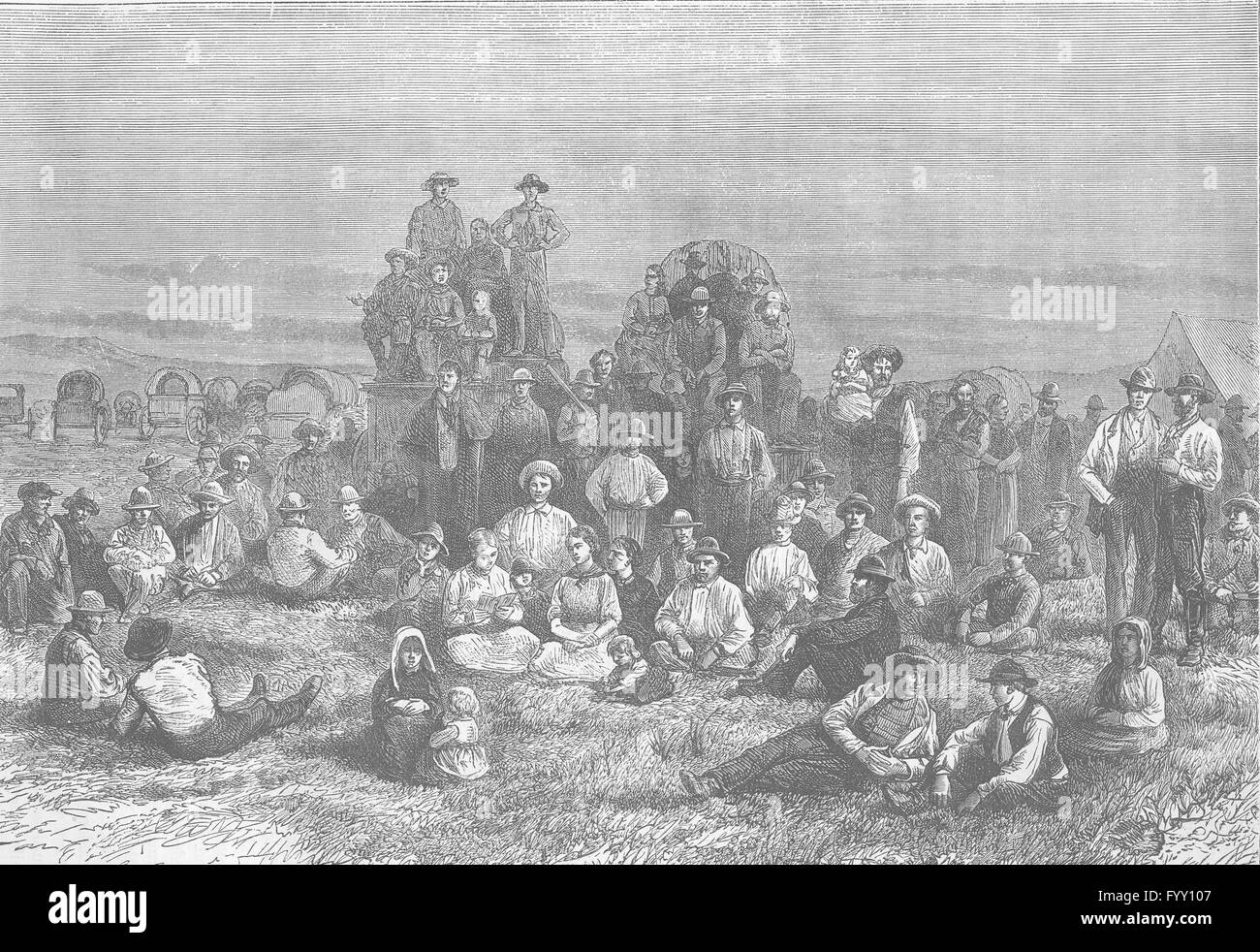 UTAH : Camp de Mormon convertit, désert, ancien c1880 Banque D'Images