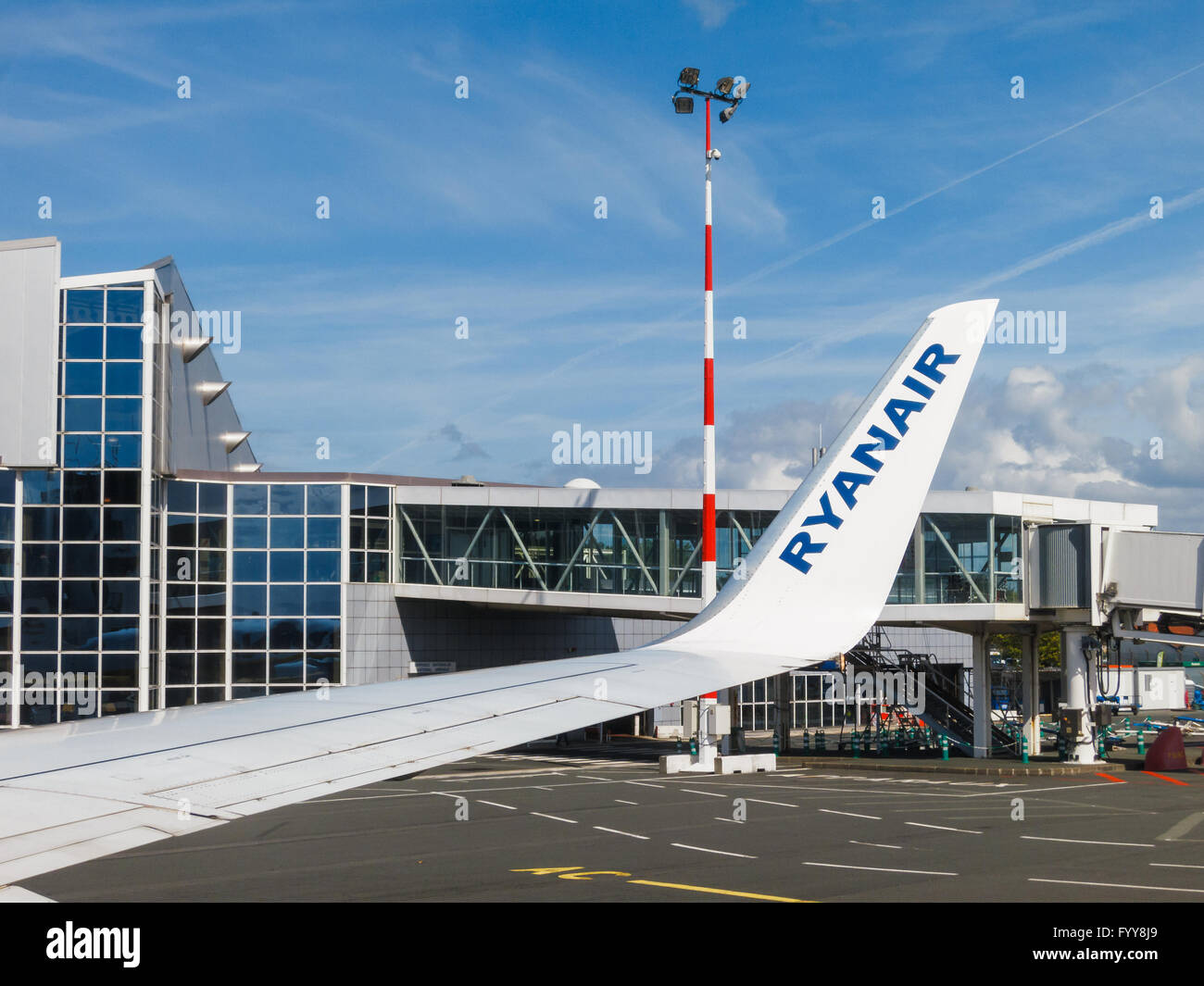 Avion de Ryanair à l'aéroport de Biarritz Anglet Bayonne, France Banque D'Images