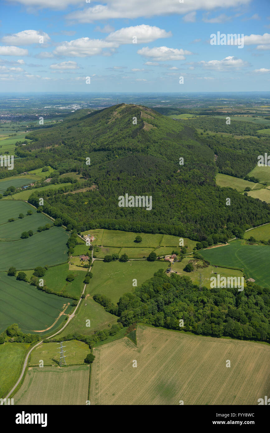 Une vue aérienne de la campagne environnante et Wrekin Shropshire Banque D'Images