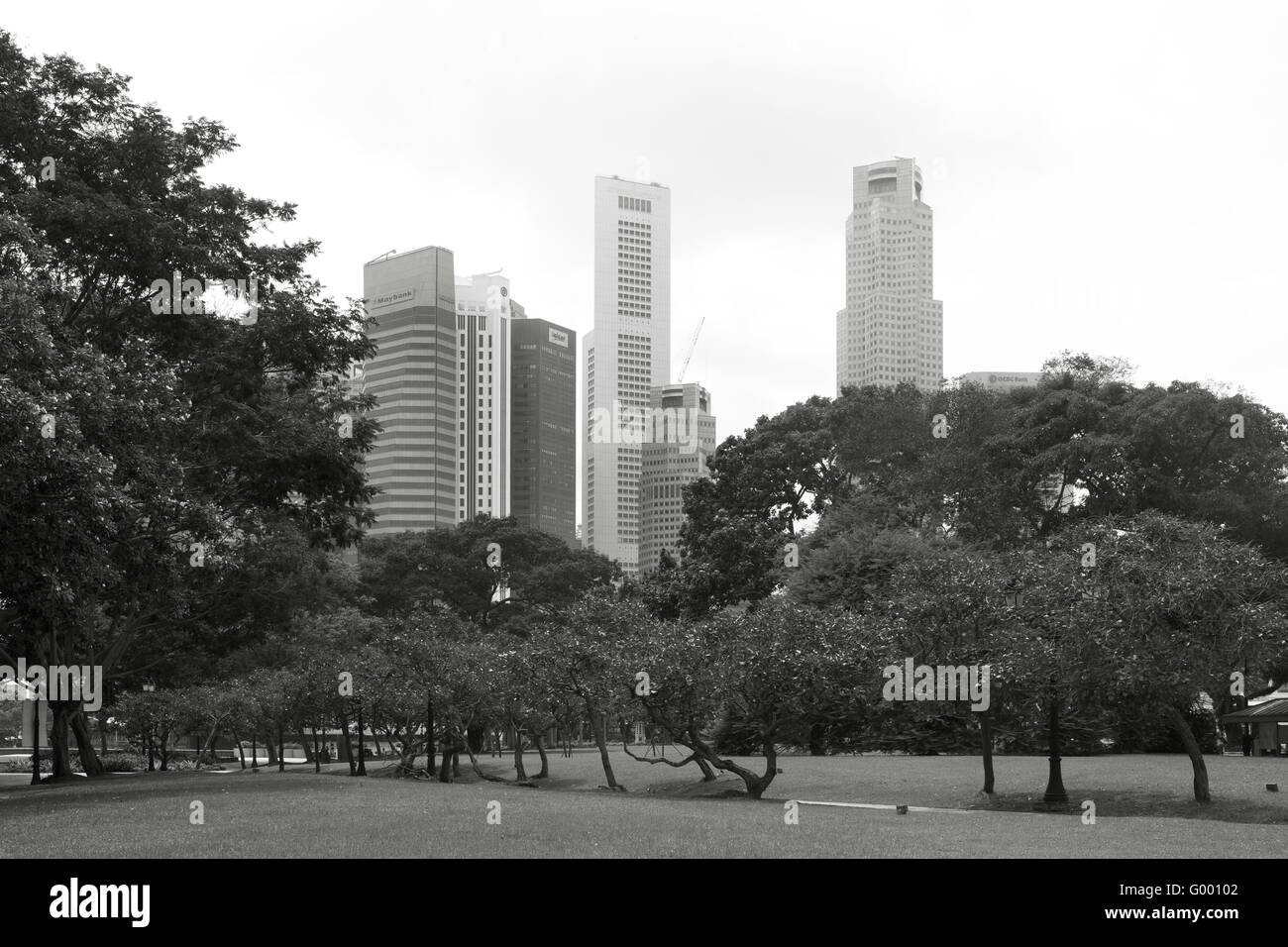 Les images en noir et blanc de Marina Bay Sands, Singapour Banque D'Images