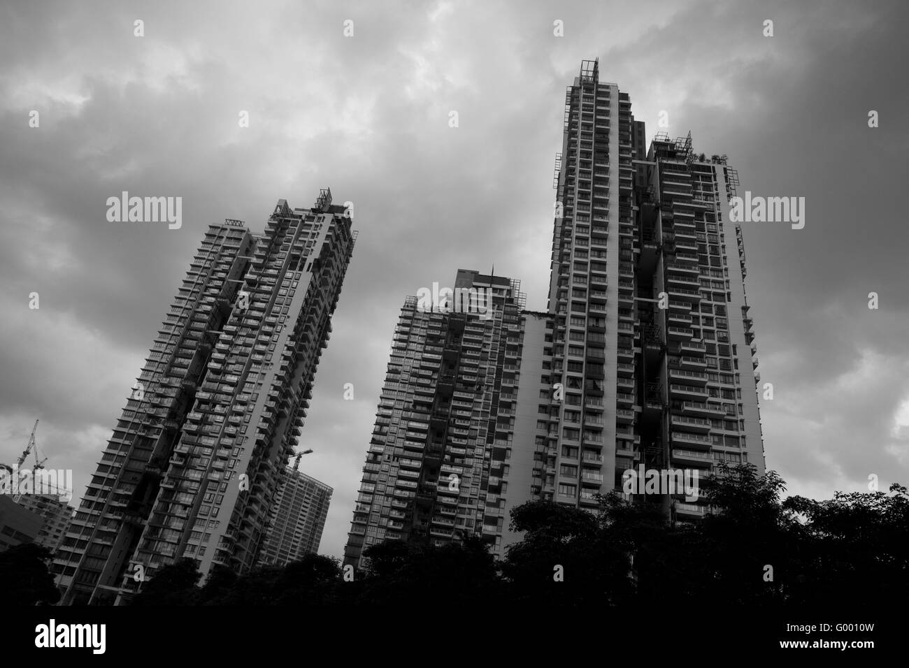 Les images en noir et blanc de Marina Bay Sands, Singapour Banque D'Images