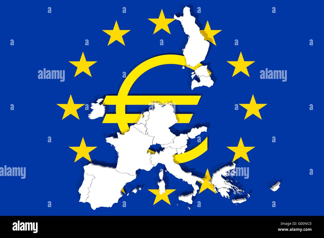 Carte de la Zone euro Photo Stock Alamy
