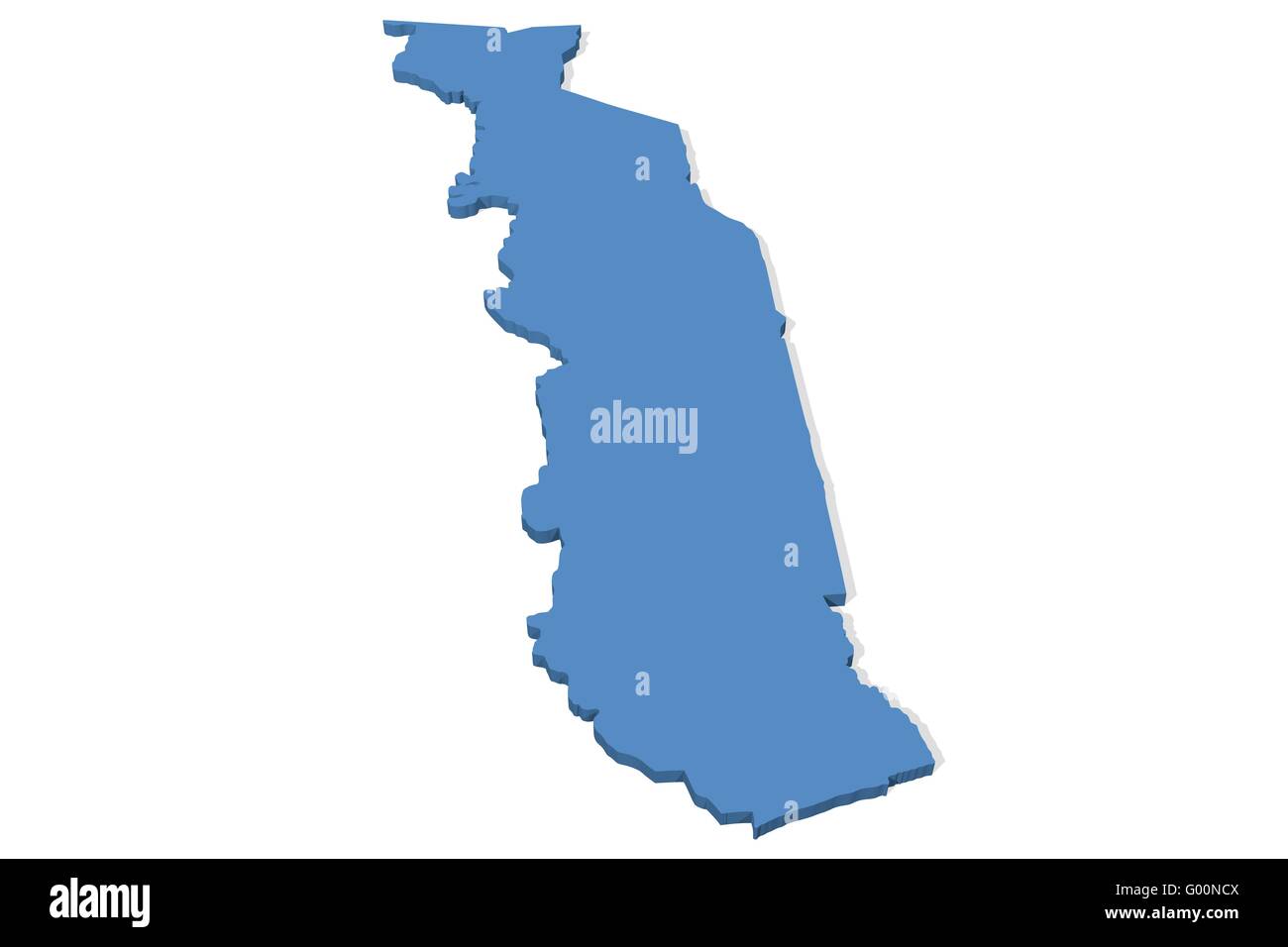 Carte du Togo Banque D'Images