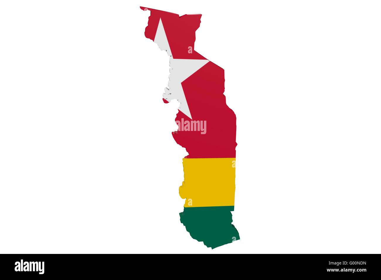 Carte Drapeau togolais Banque D'Images