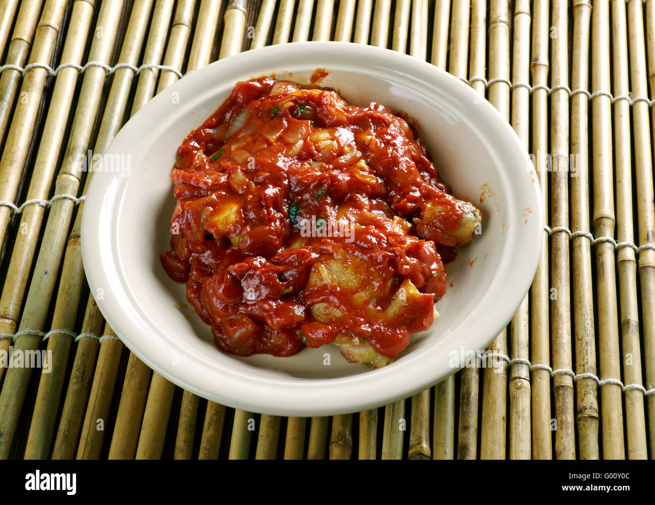 Ragoût de poulet nigérian - ragoût à base de tomate Banque D'Images