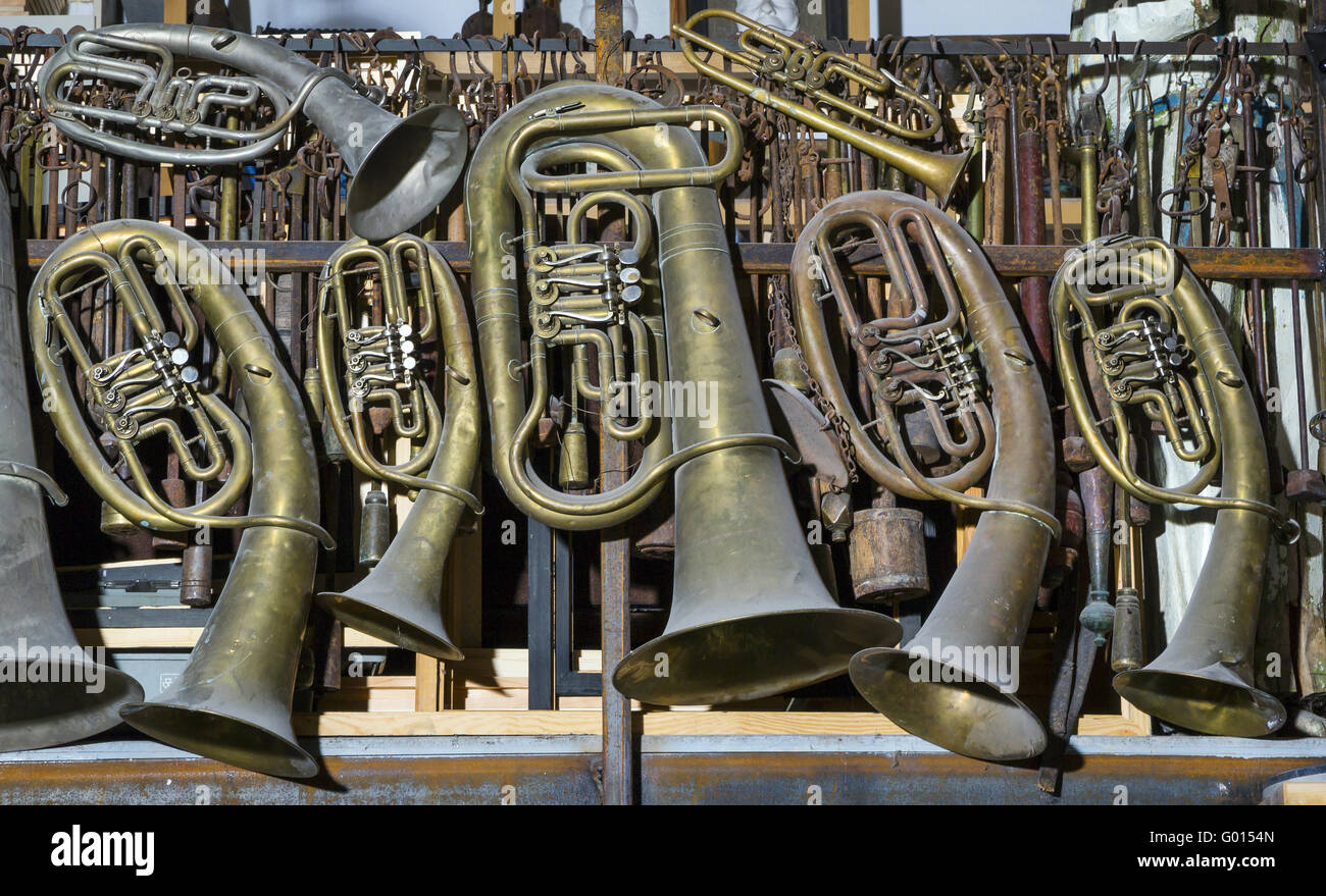 Instruments de musique, trompette Photo Stock - Alamy