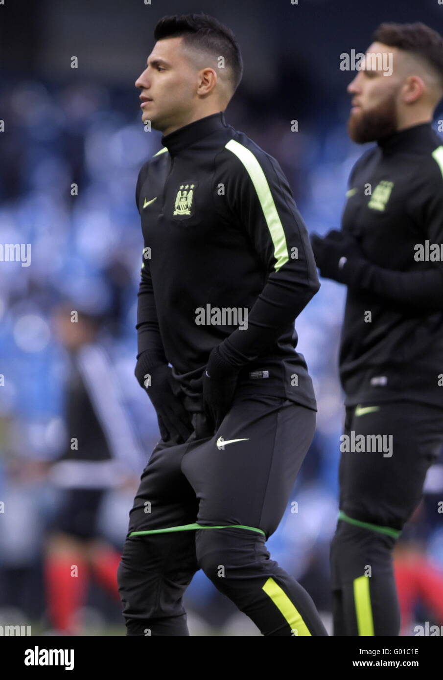 Sergio Aguero de Manchester City en action pendant le match de Ligue des Champions Manchester City - Real Madrid Banque D'Images