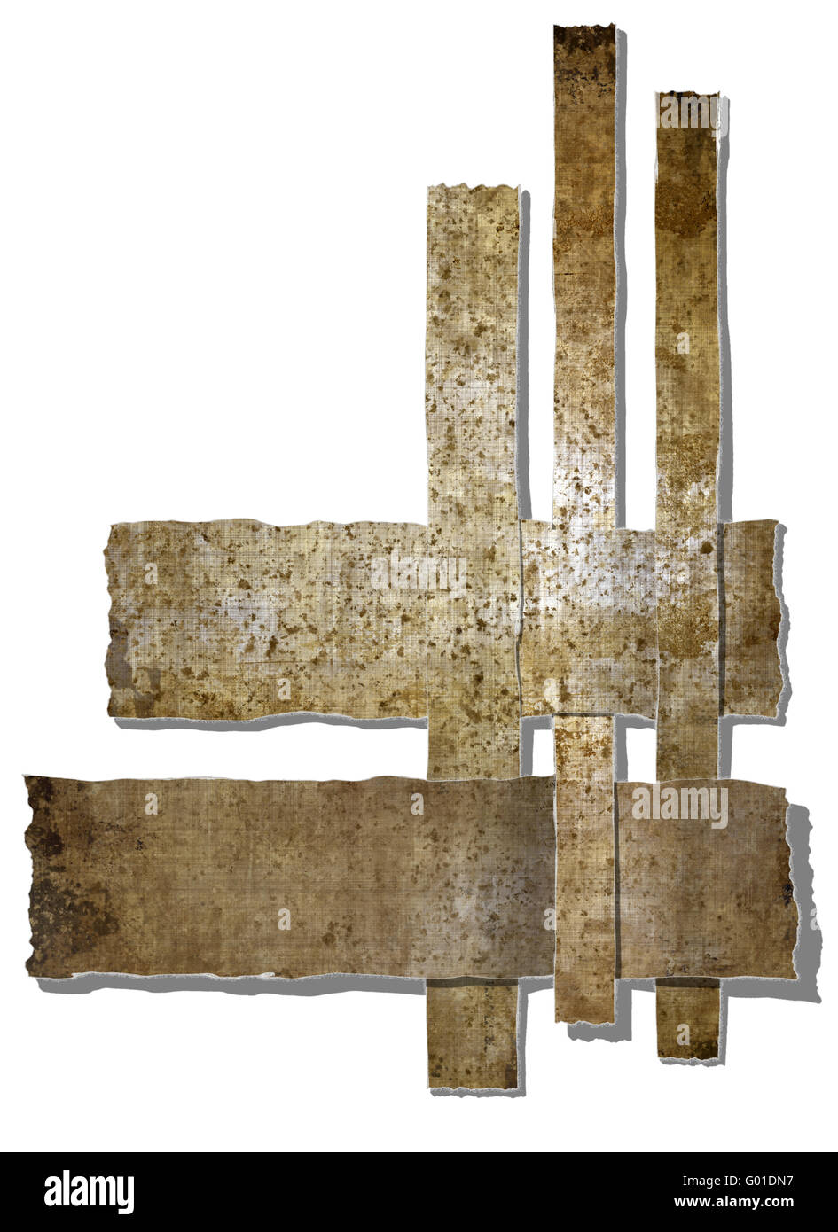 Bandes de papier déchiré grunge composition with copy space Banque D'Images