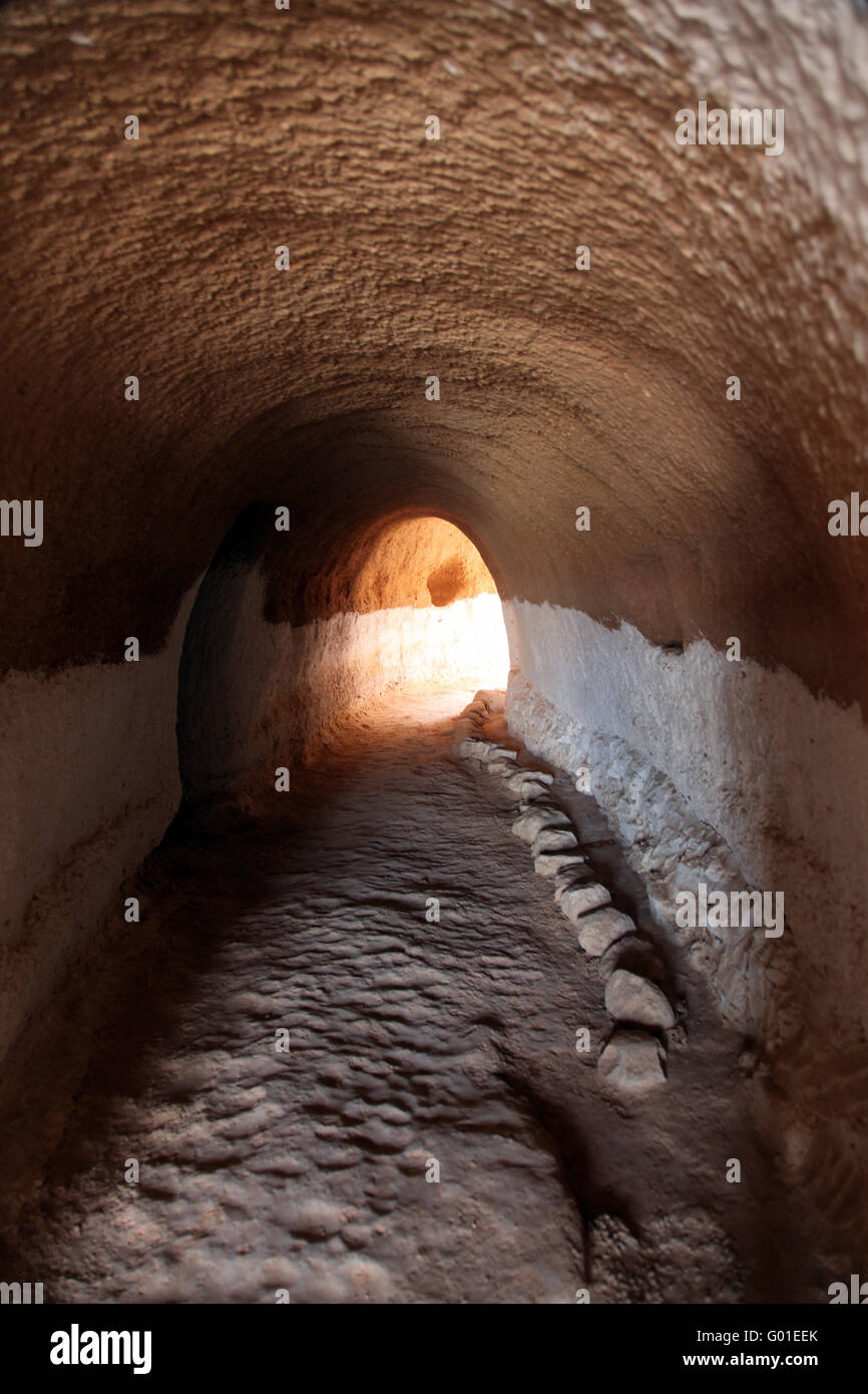 Grottes troglodytiques de résidentiel à Matmata, Tunisi Banque D'Images