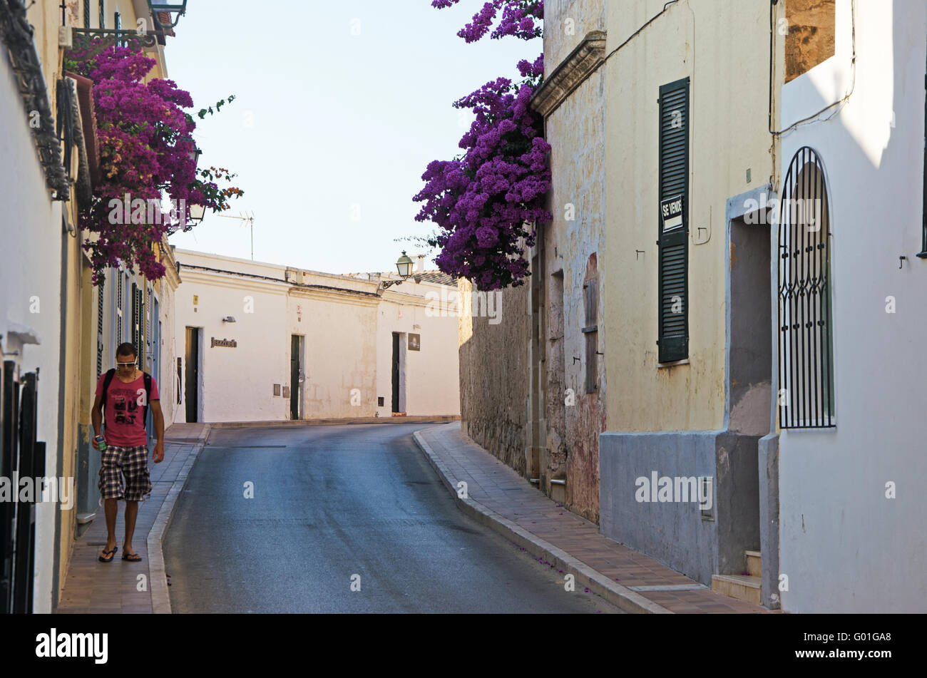 Minorque, Iles Baléares, Espagne, Europe : les palais et les capacités dans les rues et ruelles de la vieille ville de Ciutadella Banque D'Images