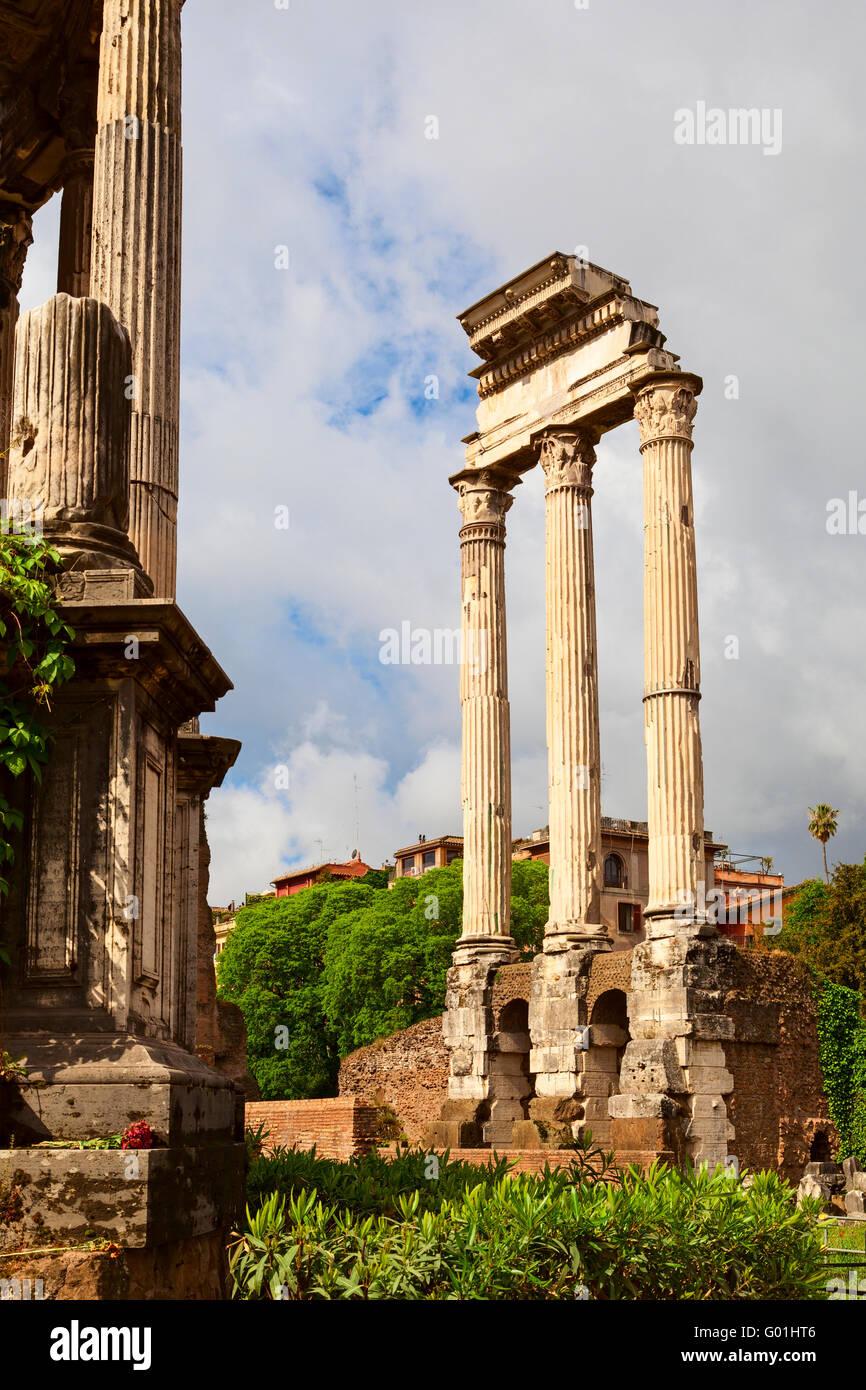 Colonne romaine vue dans la colline du Palatin Banque D'Images