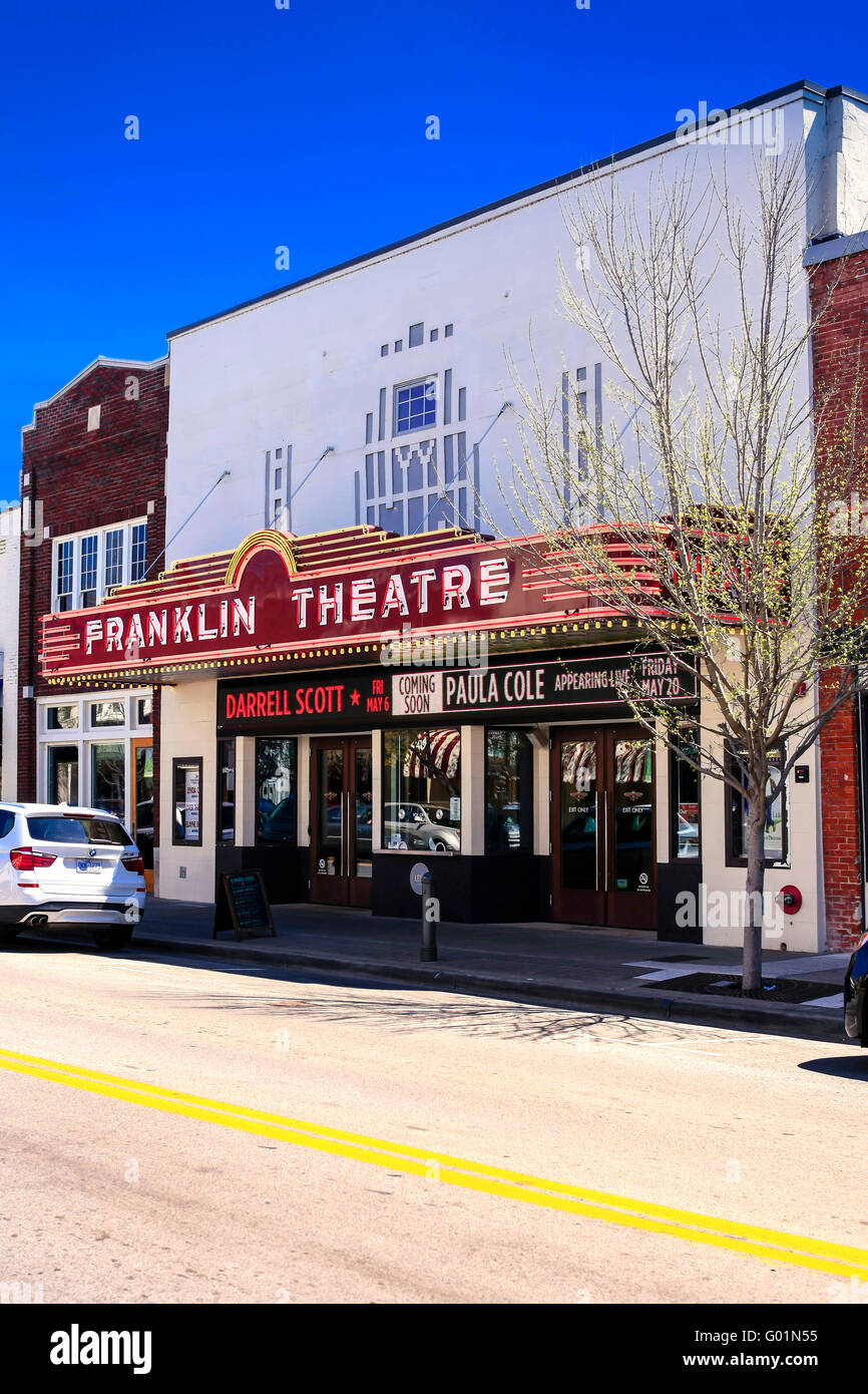 Le théâtre Franklin sur la rue Main, au centre-ville de Franklin, Tennessee, quelque 21 kilomètres de Nashville Banque D'Images