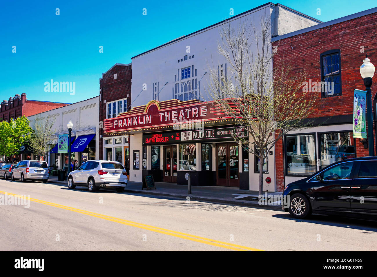 Le théâtre Franklin sur la rue Main, au centre-ville de Franklin, Tennessee, quelque 21 kilomètres de Nashville Banque D'Images