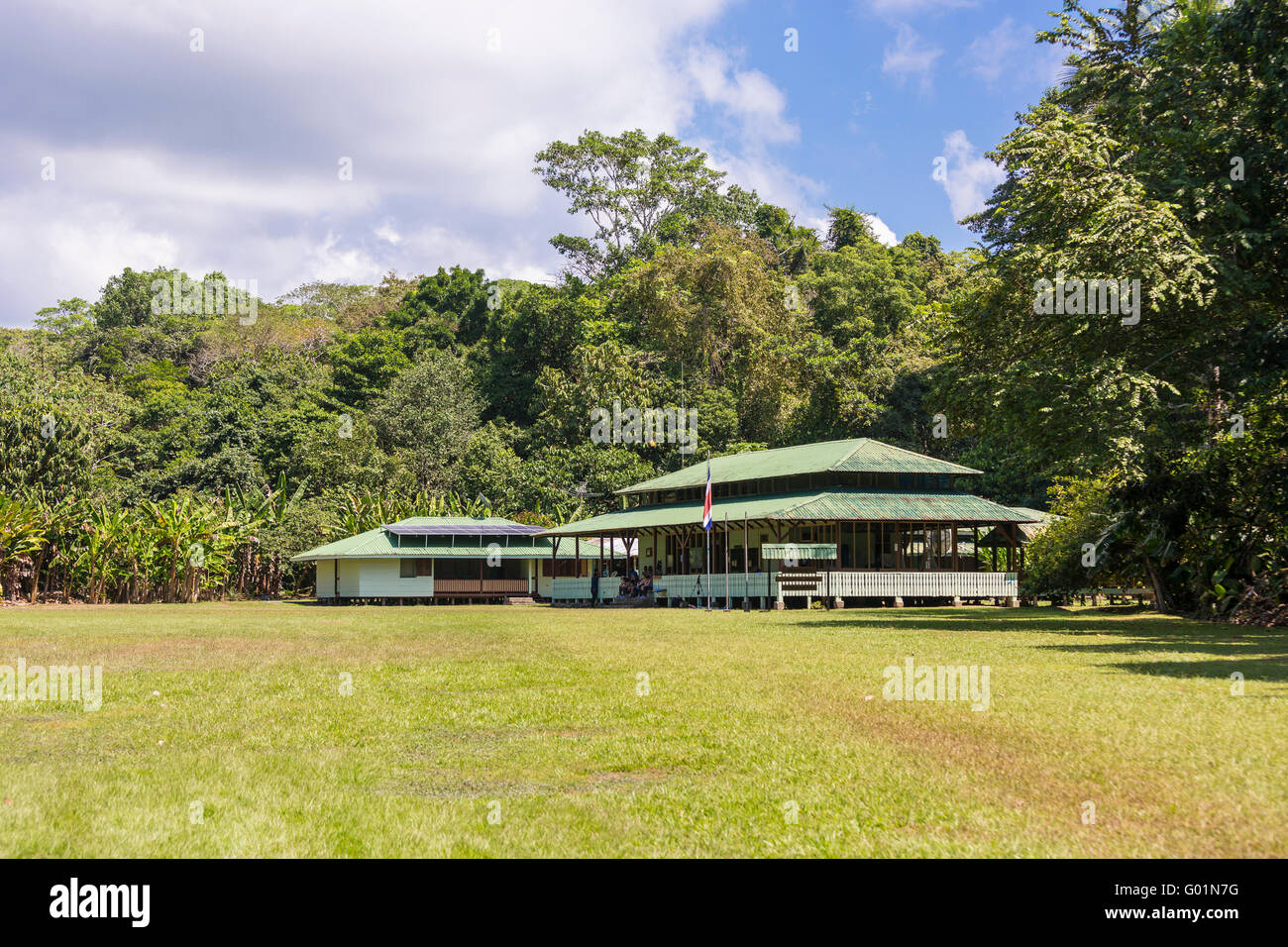 Parc national de Corcovado, COSTA RICA - Ranger Station Sirena, péninsule d'Osa. Banque D'Images