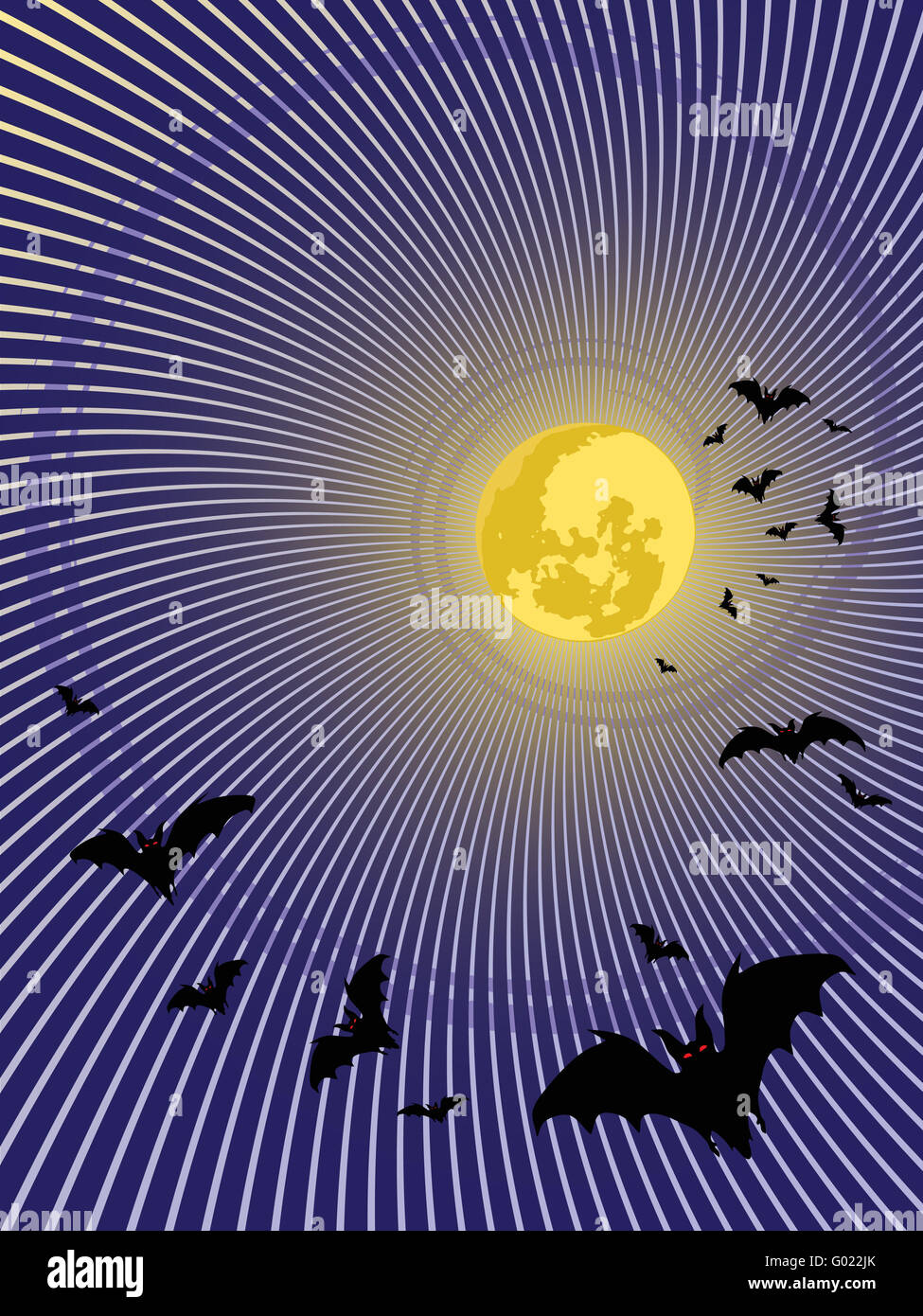 Origines de l'halloween. les chauves-souris silhouette vecteur . Banque D'Images