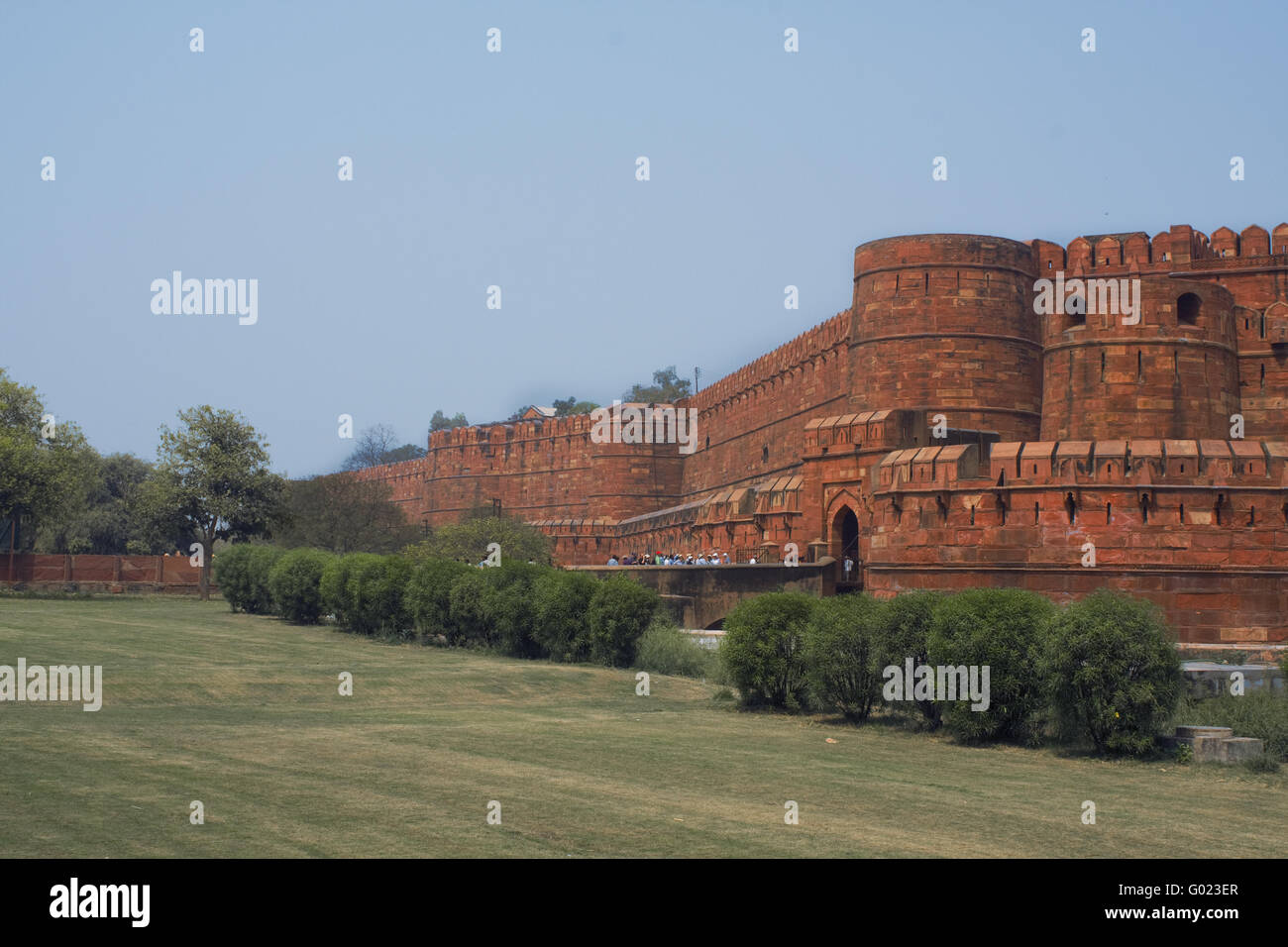 Vue avant du Fort Rouge à Agra, Inde Banque D'Images