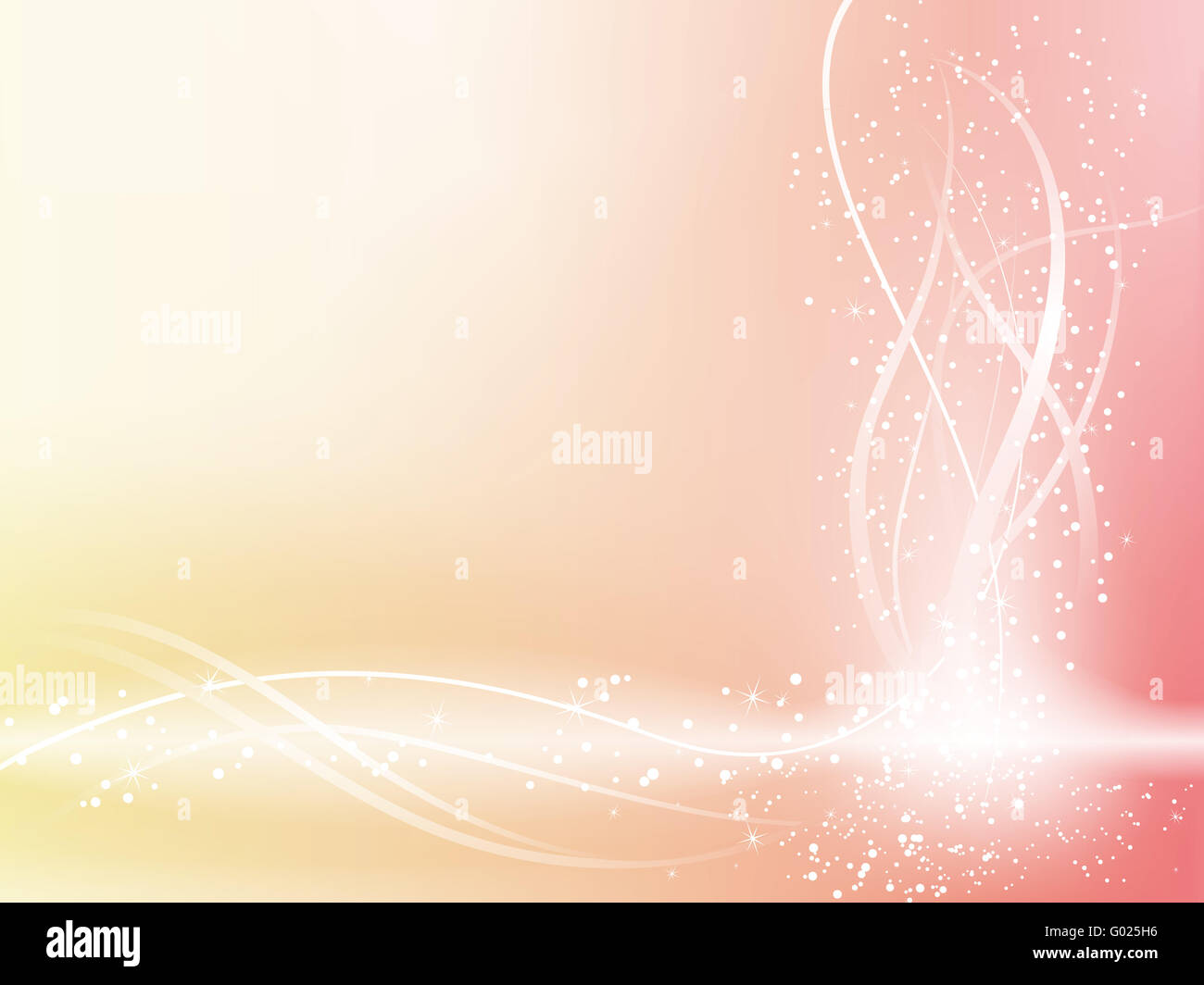 Belle rose pastel Arrière-plan avec des étoiles et des vagues. Image vectorielle modifiable Banque D'Images