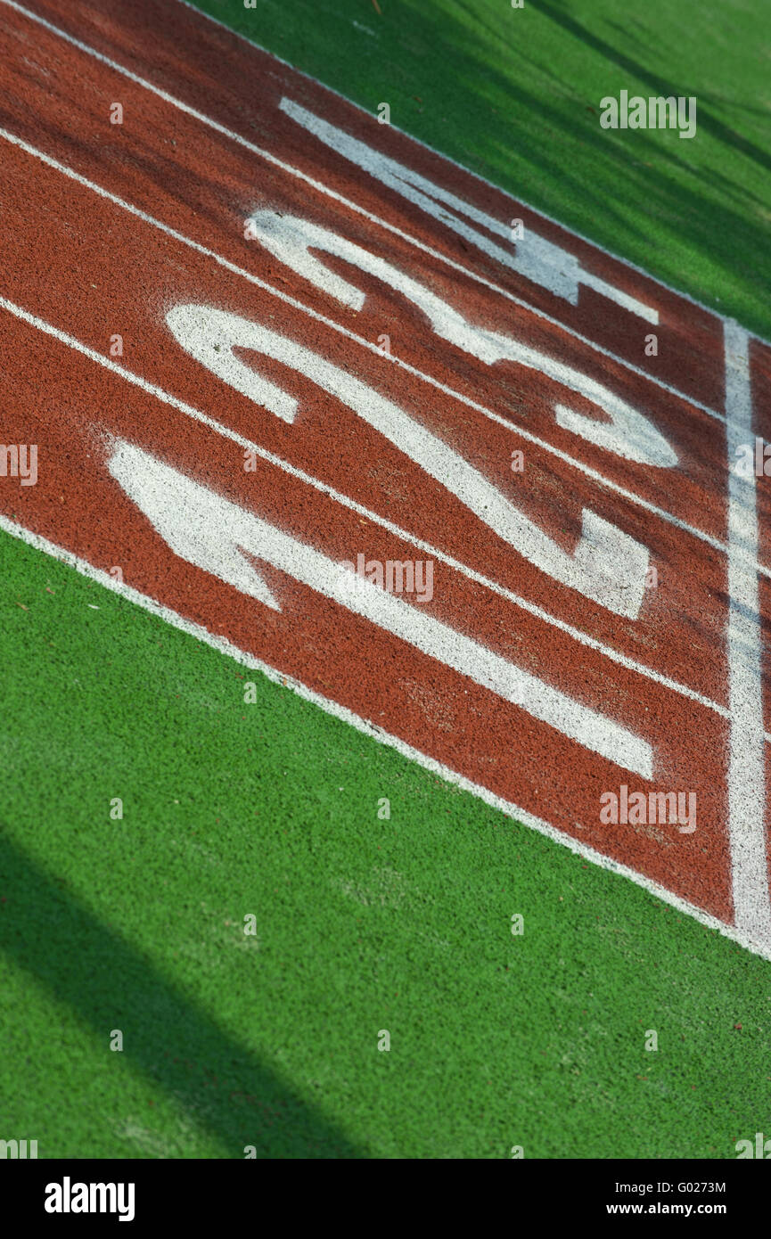 Les lignes d'une piste de course Banque D'Images