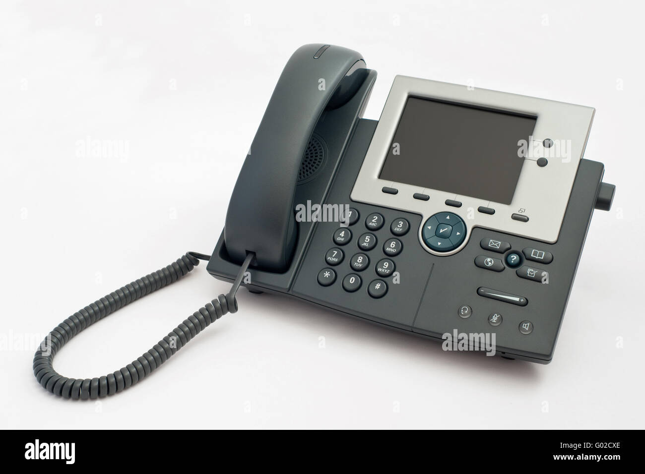 Téléphone VOIP moderne on white Banque D'Images