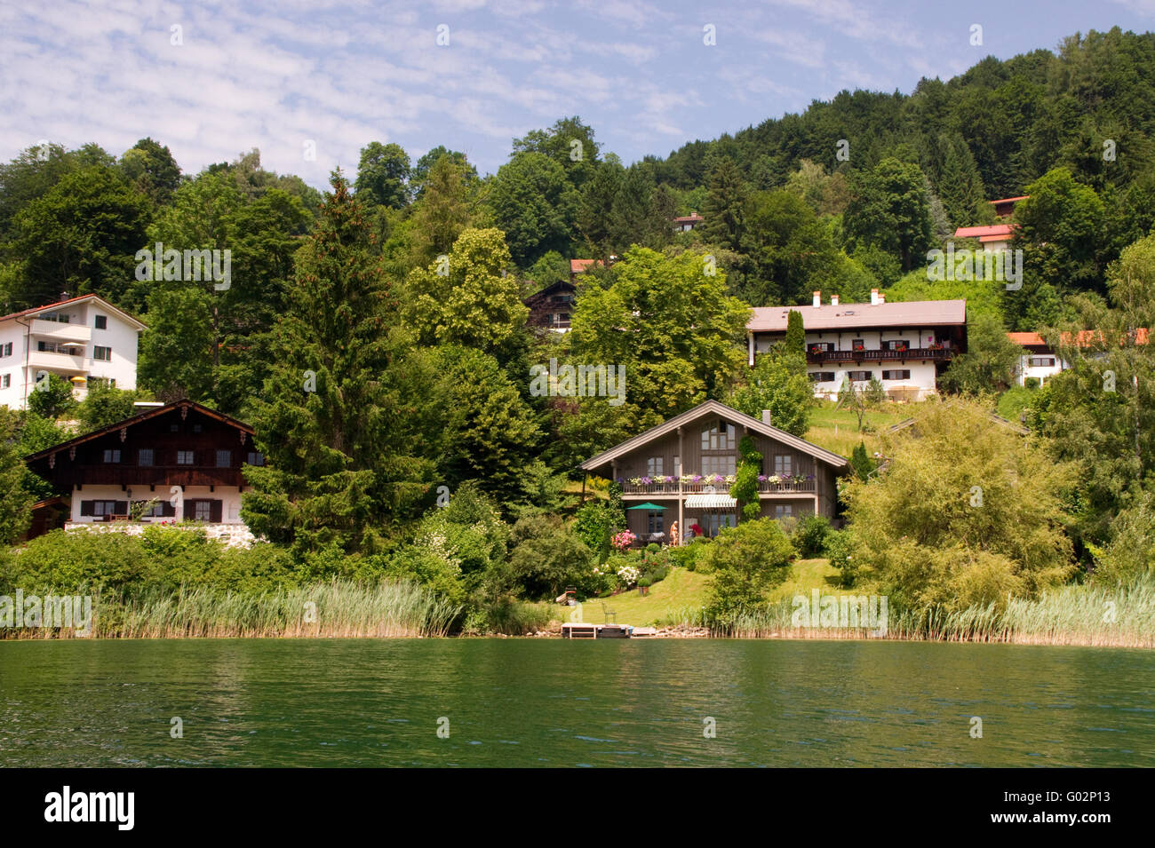 Lac de montagne Tegernsee Bavaria tourisme maison de vacances Banque D'Images