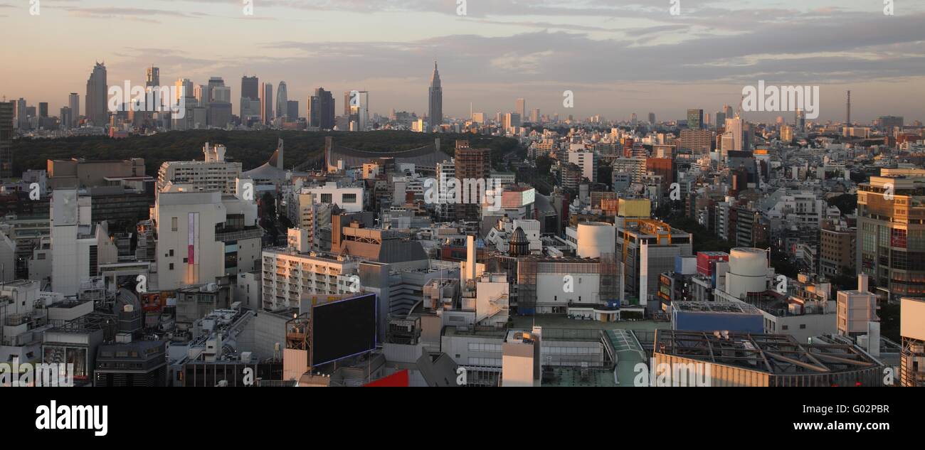 La ville de Tokyo au Japon au coucher du soleil Banque D'Images