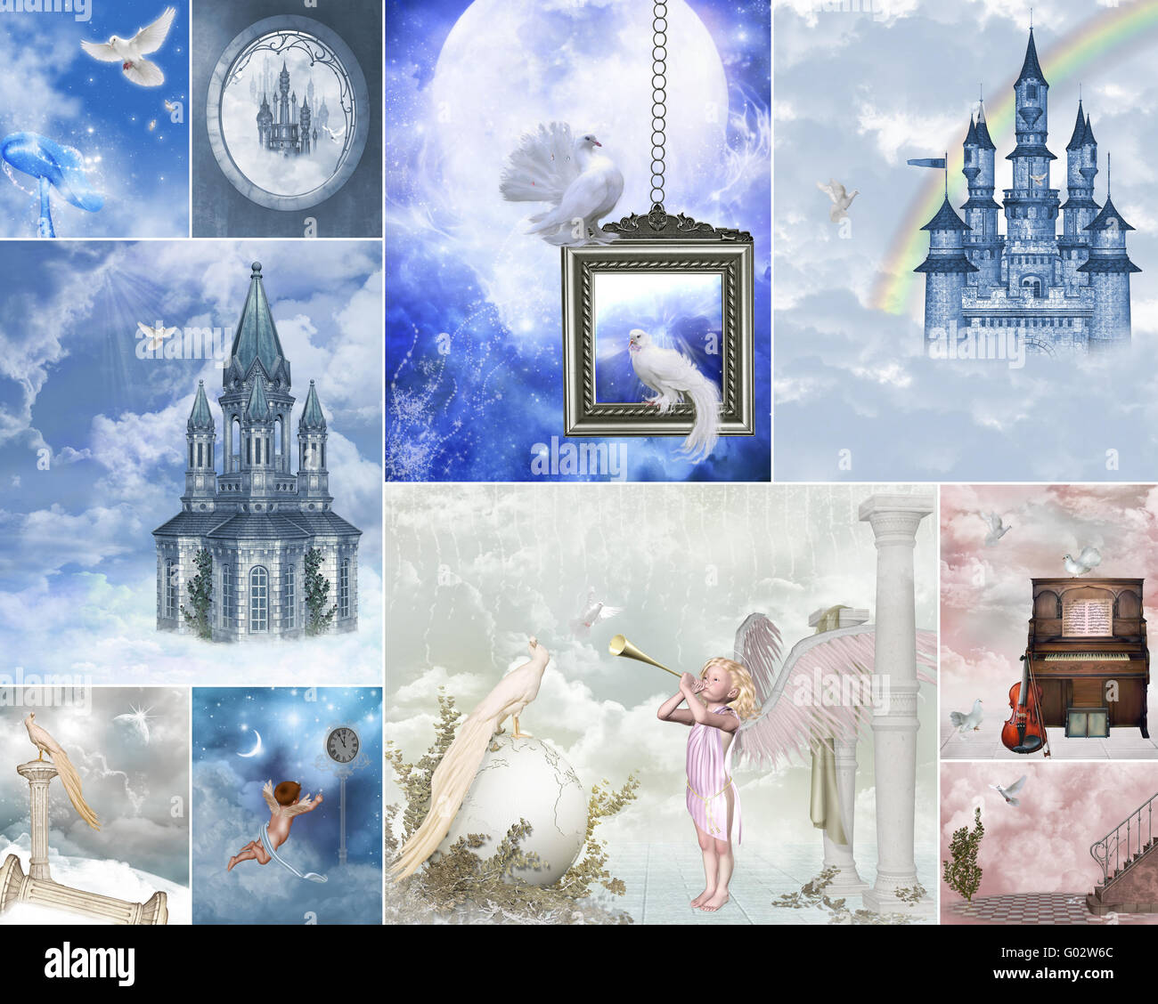 Un collage d'images de rêve ciel gate Banque D'Images