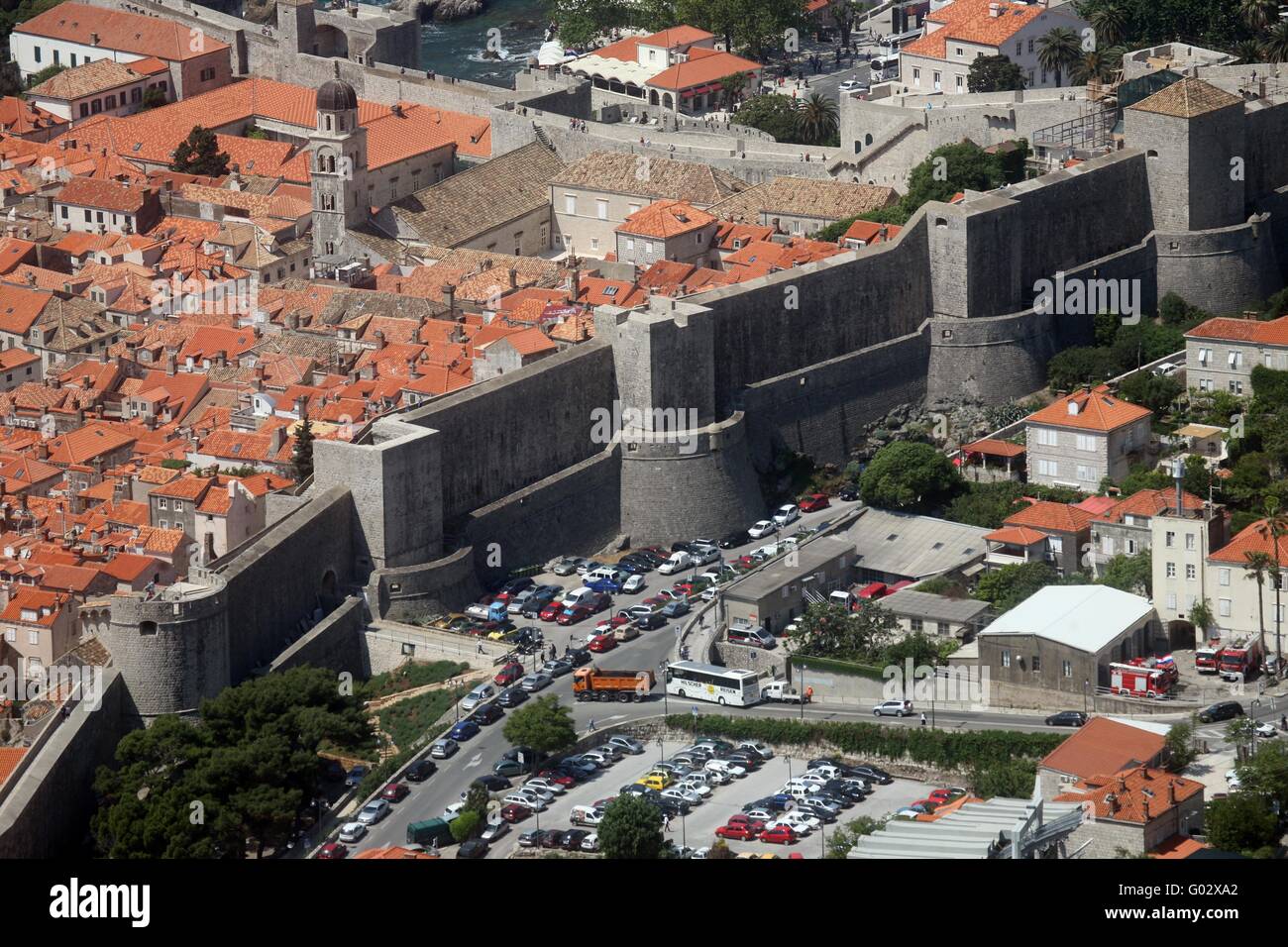 La vieille ville de Dubrovnik city walls Banque D'Images