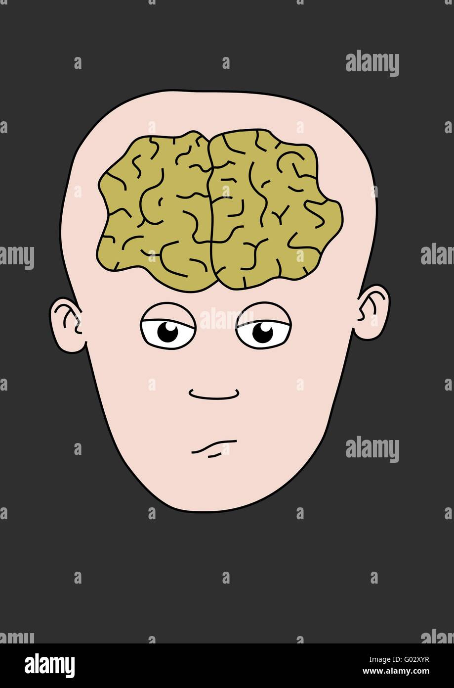 dessin animé de cerveau Banque D'Images