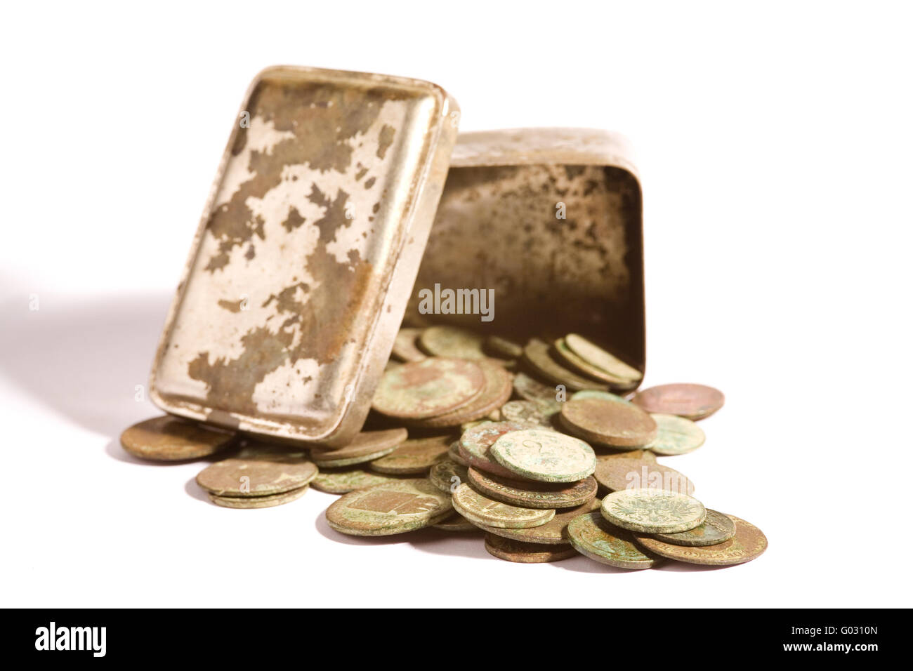 Anciennes collections de pièces de monnaie Banque D'Images