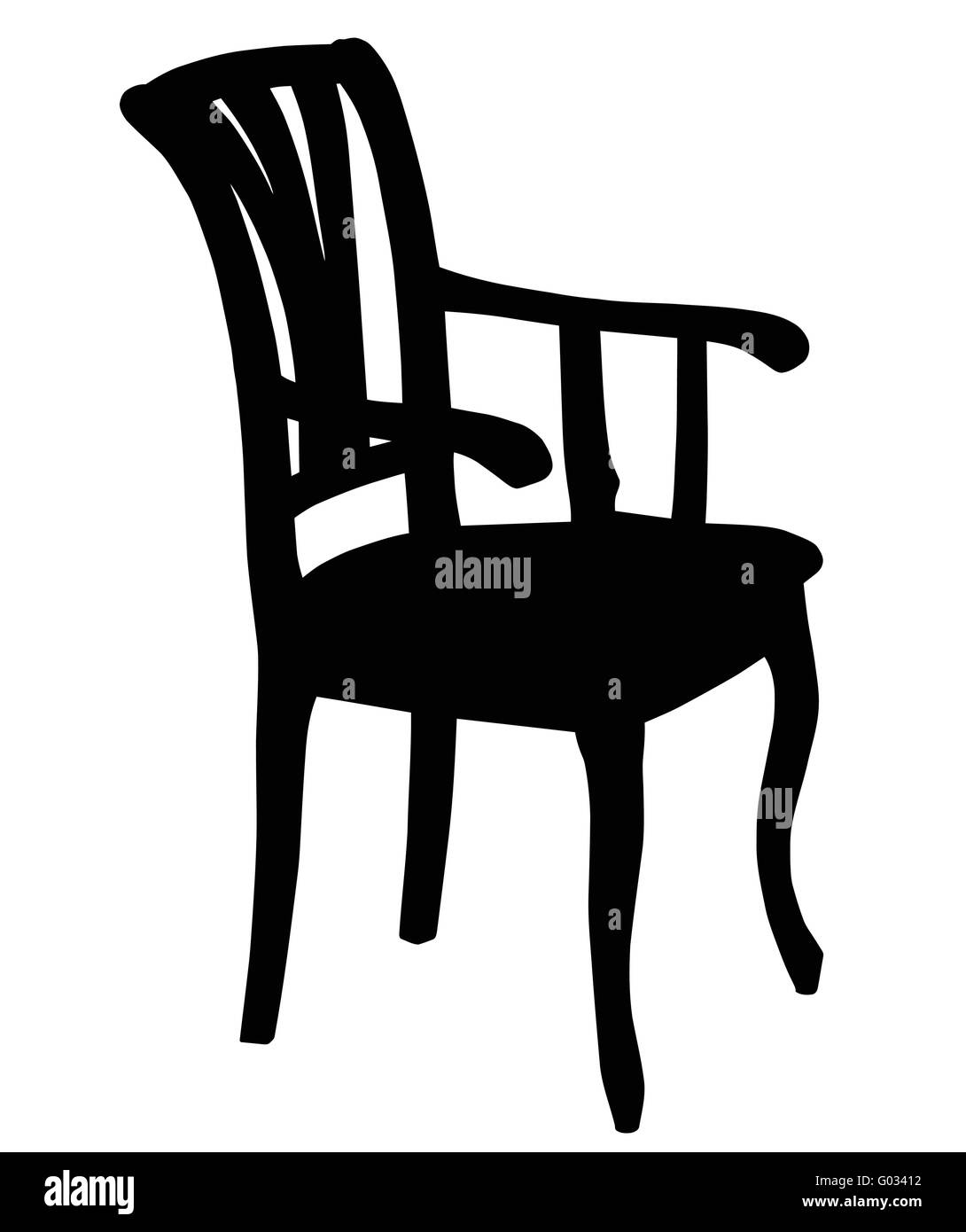 Silhouette de chaise rétro classique Illustration de Vecteur
