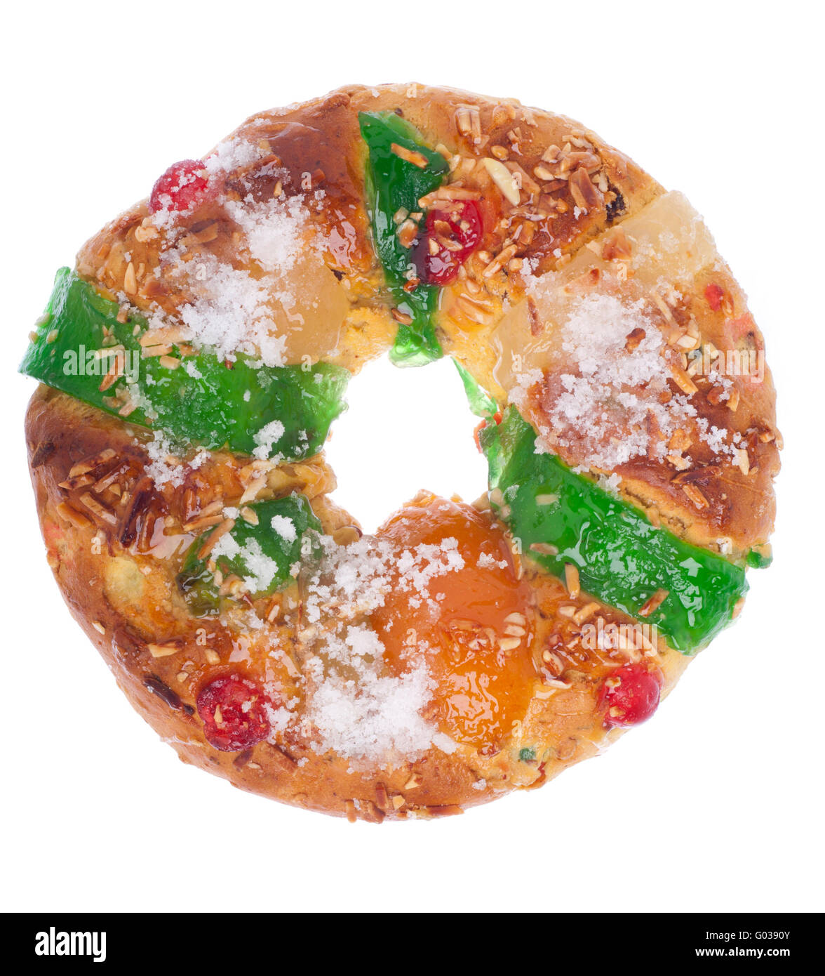 Gateau De Noel Traditionnel Portugais Appele Bolo Rei Isole Sur Fond Blanc Photo Stock Alamy