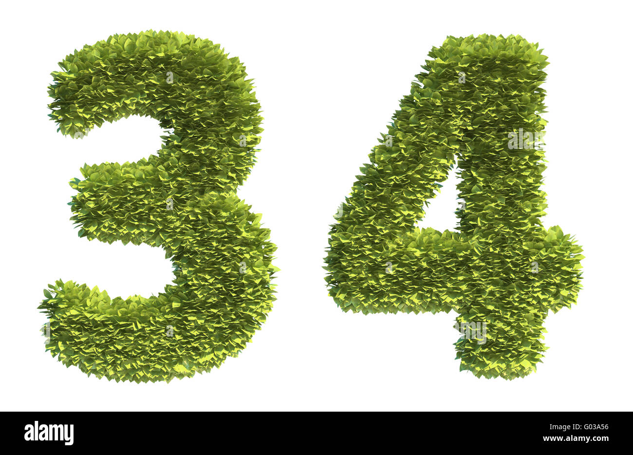 Couvert de feuilles lettres - partie d'un alphabet complet Banque D'Images