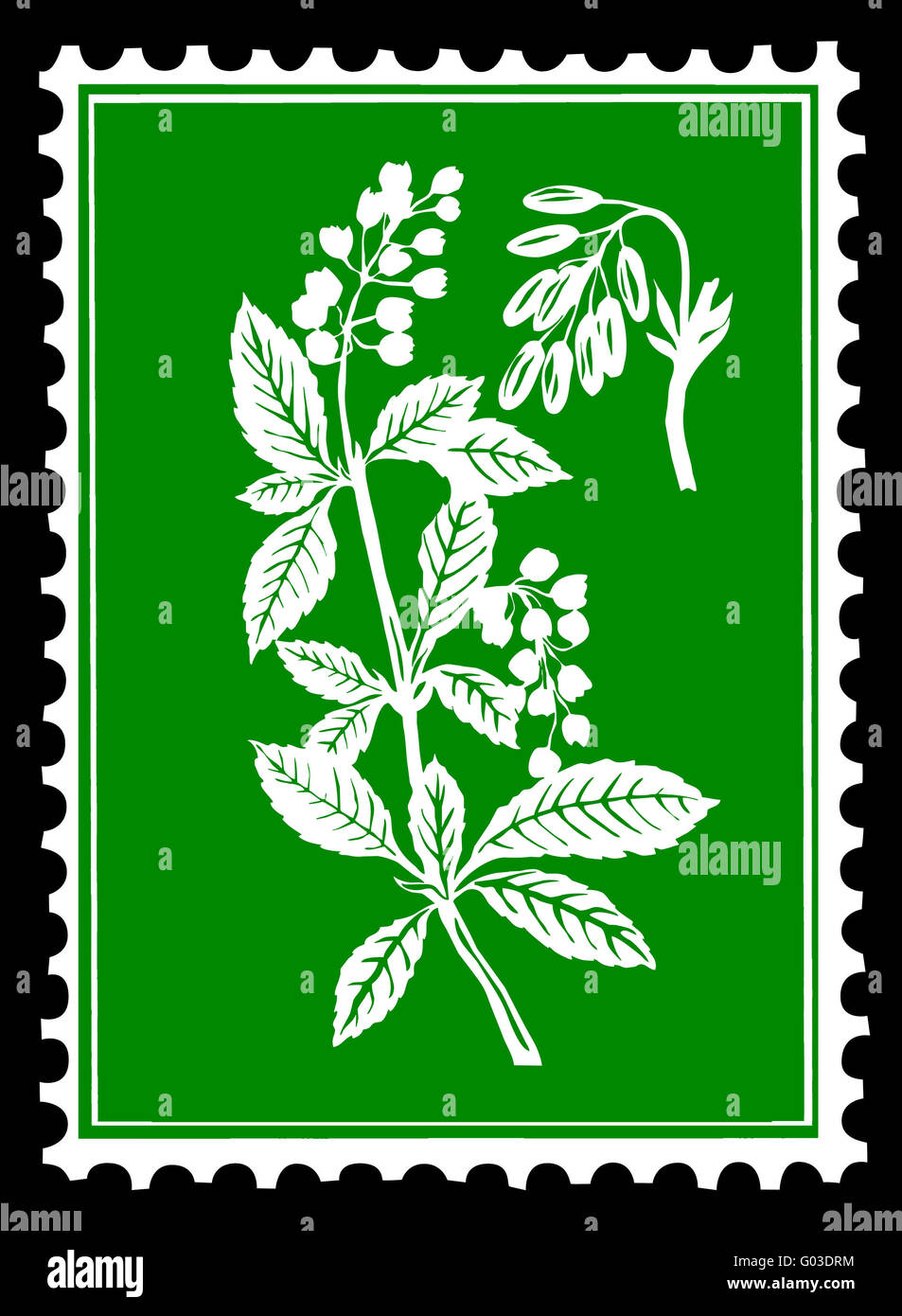 Vector silhouette de l'usine sur les timbres Banque D'Images