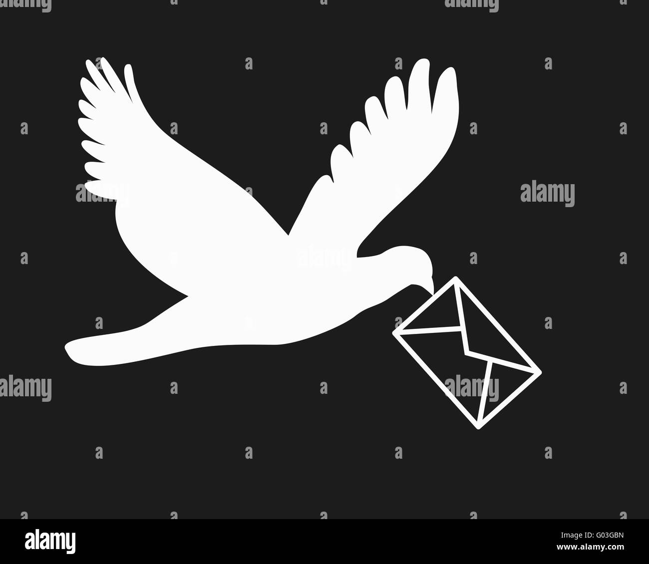 Oiseau et lettre Banque D'Images