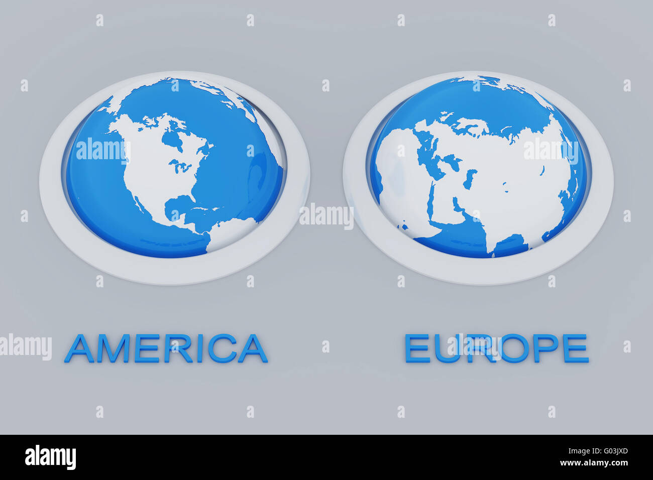 Domaines de la terre avec la coopération européenne et américaine Banque D'Images