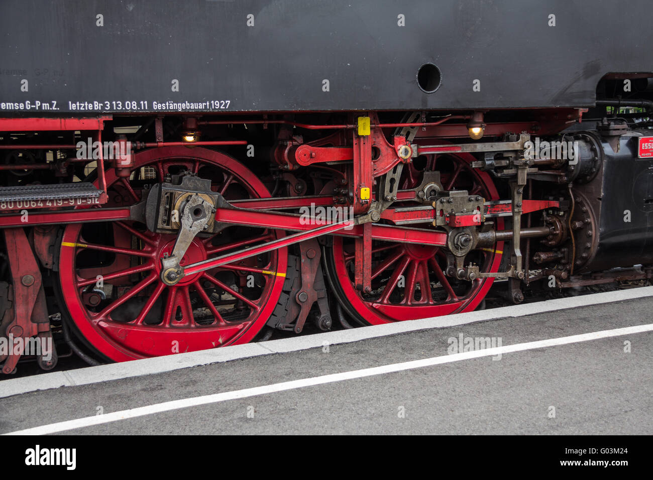 Les roues du moteur à vapeur nostalgie Banque D'Images