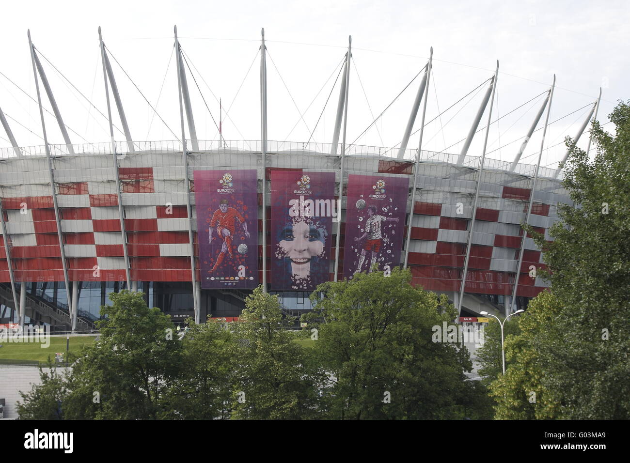 Stade national de Varsovie. Jour de l'ouverture du Championnat d'Europe de Football UEFA 2012. Varsovie Banque D'Images