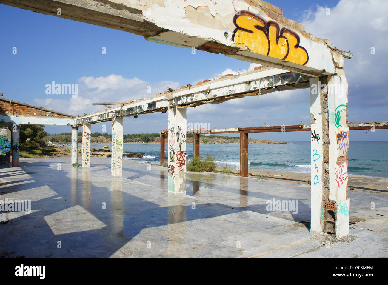 Ruine à Crète Côte du Banque D'Images