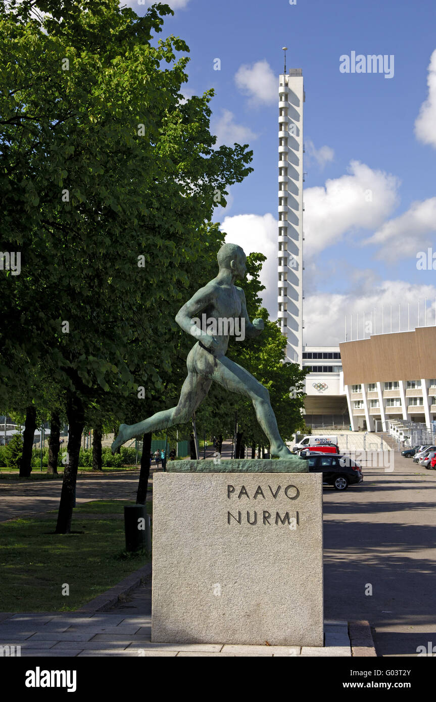 Monument à Paavo Nurmi au stade olympique Banque D'Images